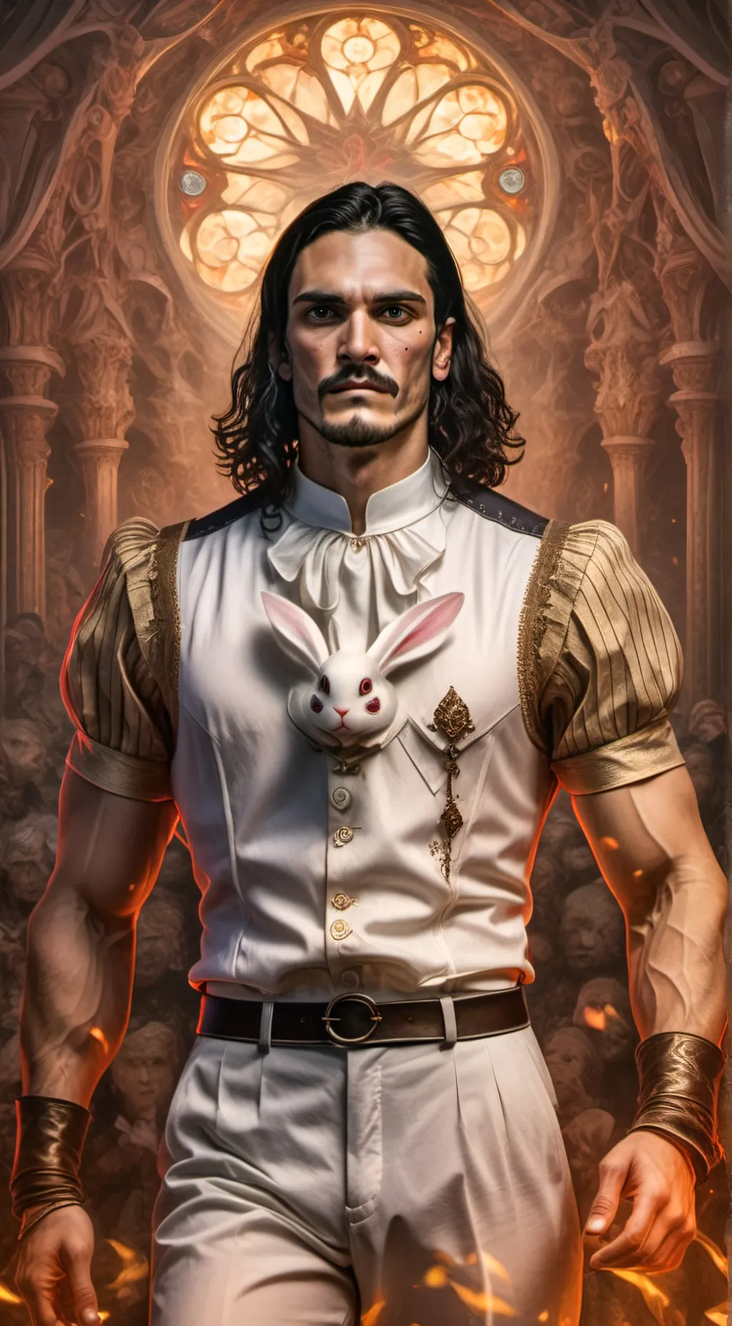 ai character: rabbit white  background