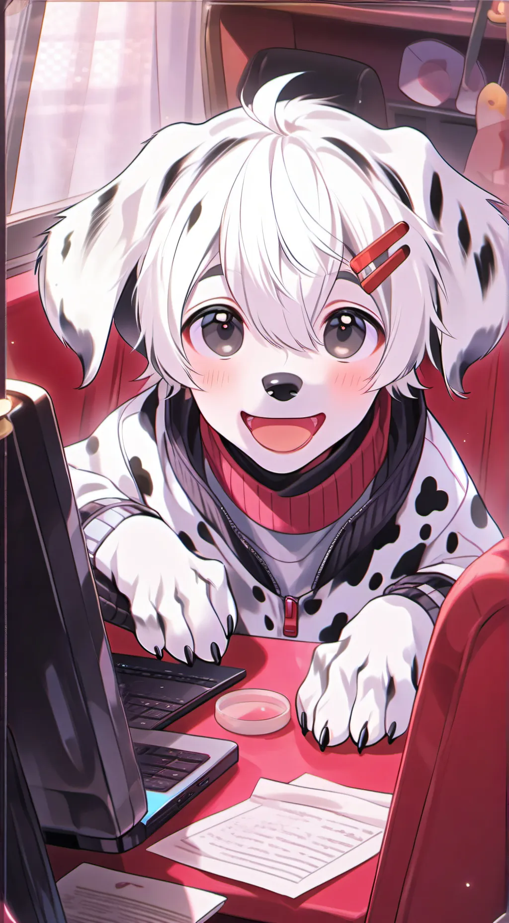 ai character: Spotty Furry Spirit background