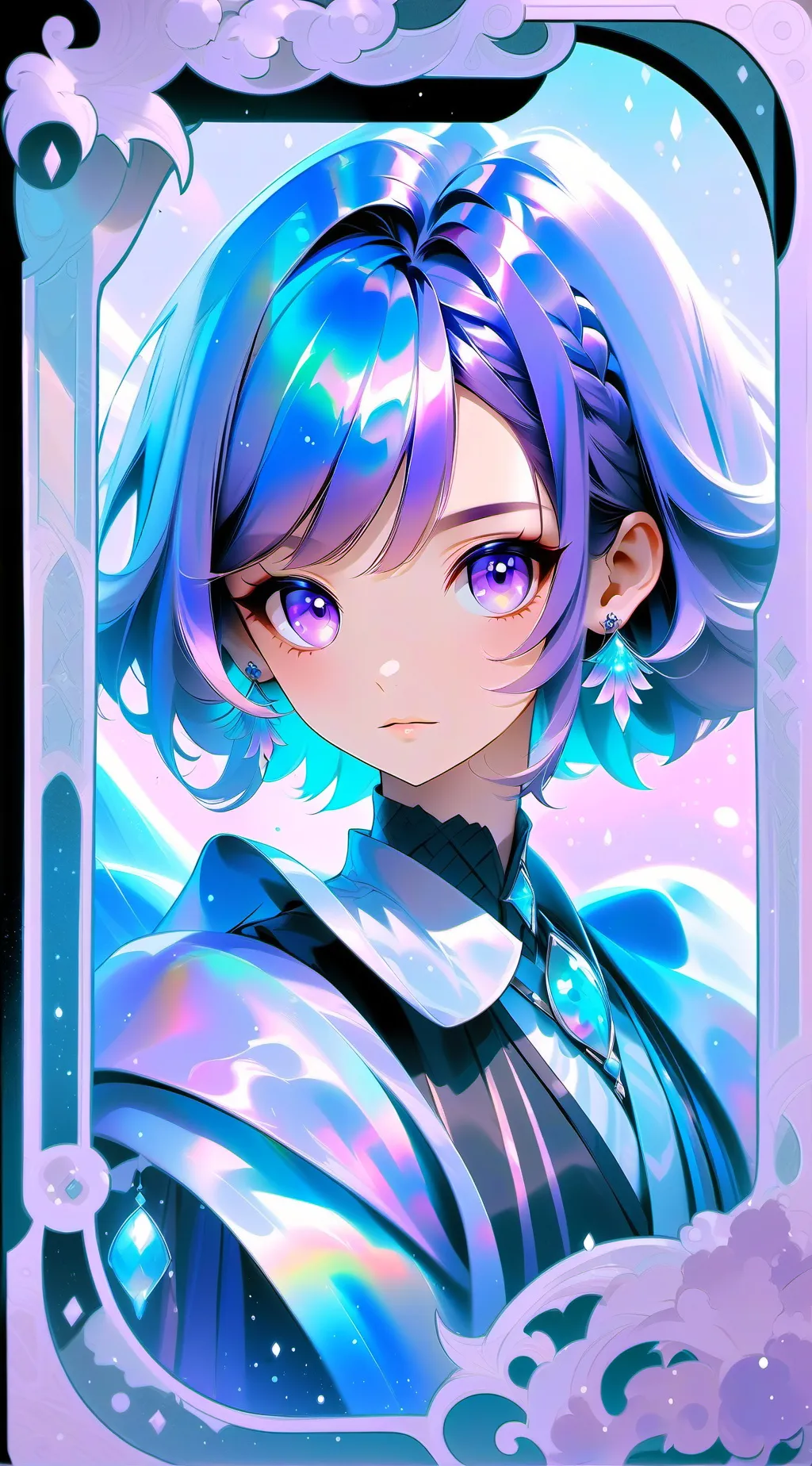 ai character: heart purple ella background