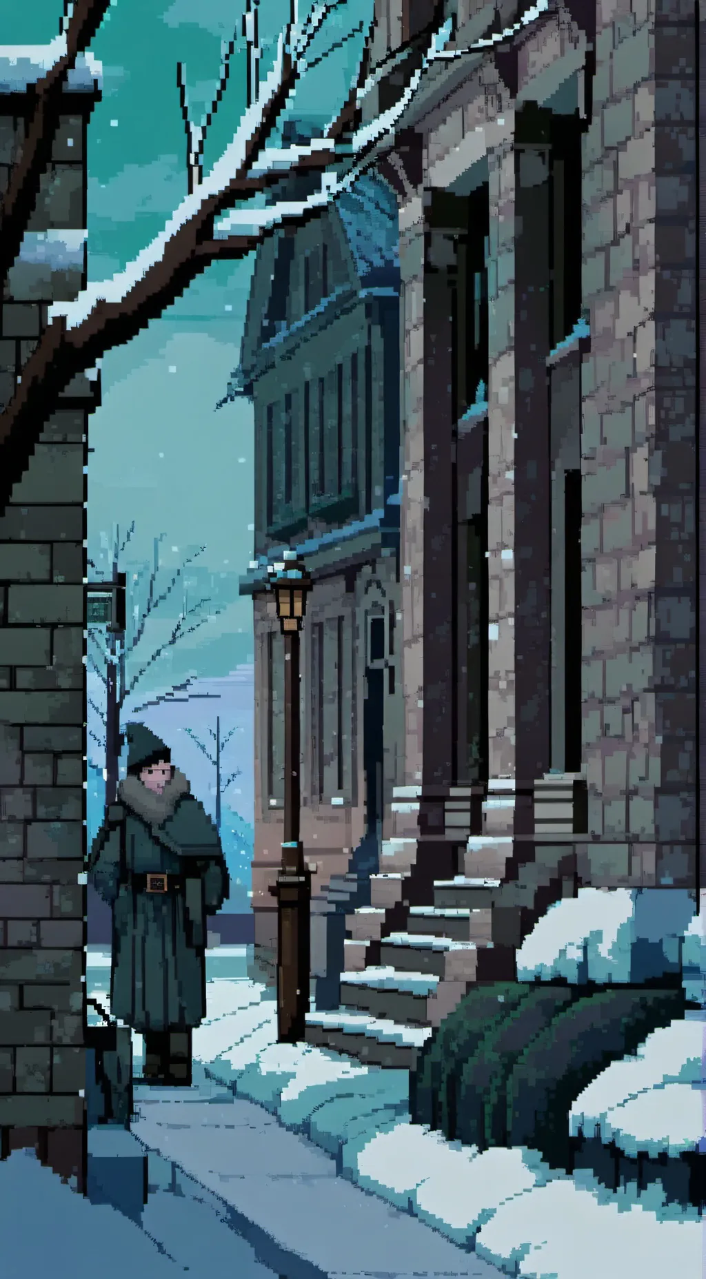 ai character: CH ✗ Winter background