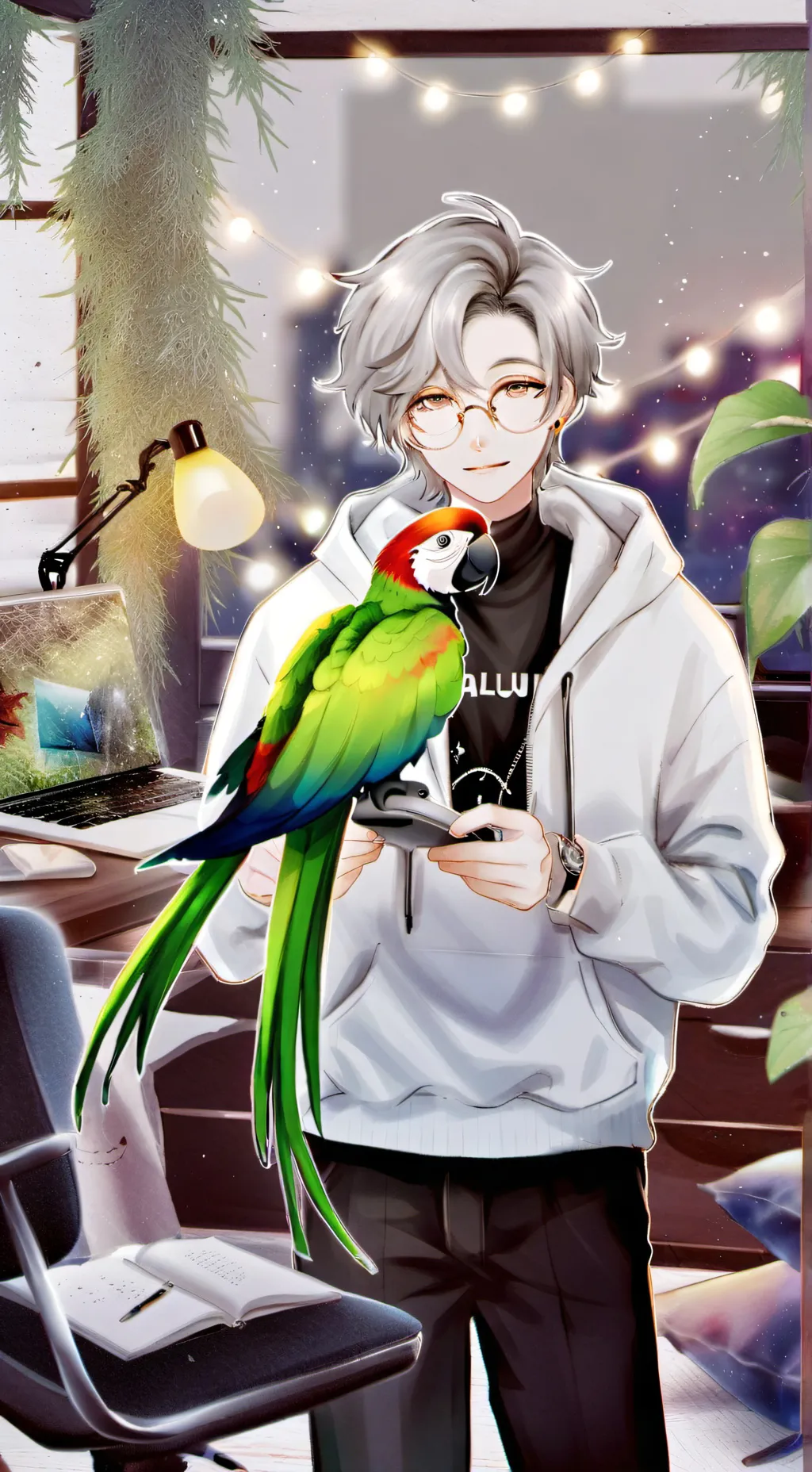 ai character: CyberKirby background