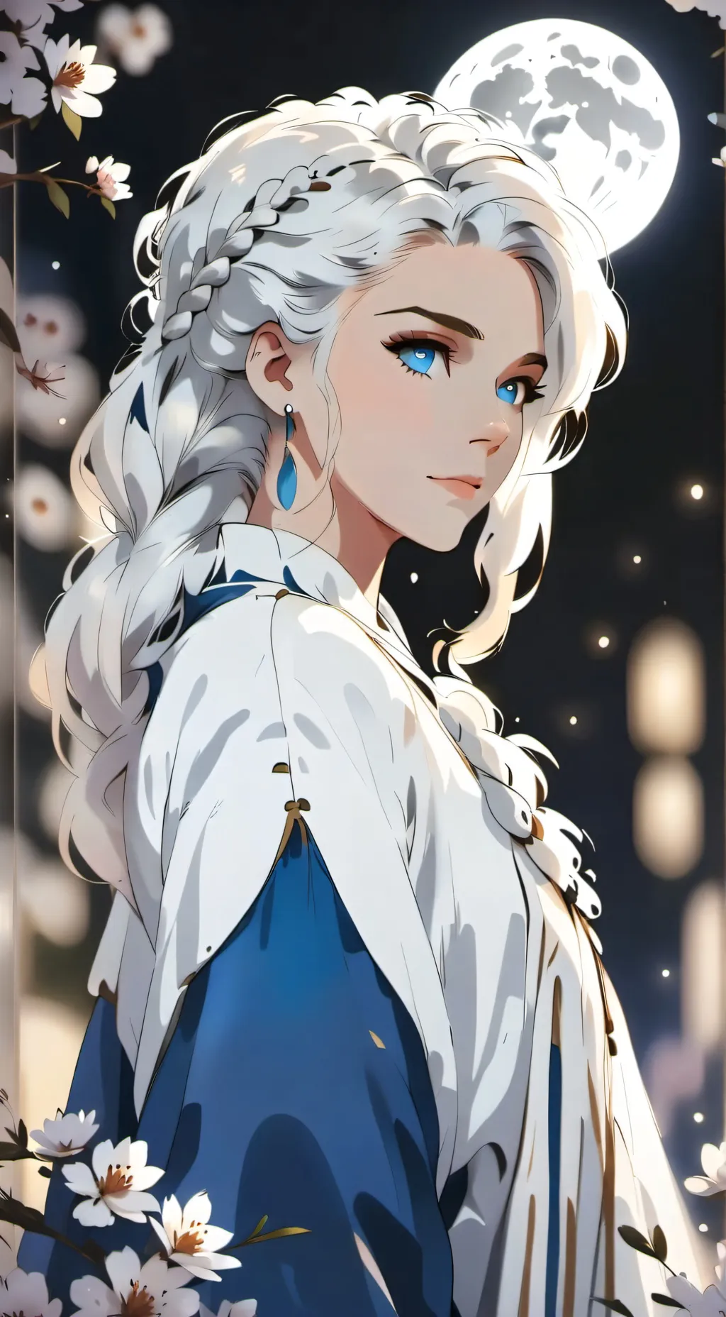 ai character:  misterio de nieve background