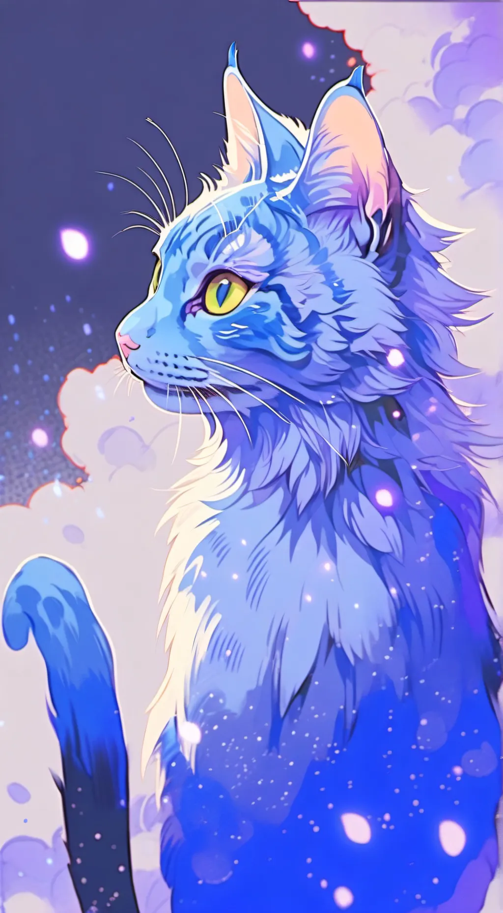 ai character: Espíritu del Gato Azul background