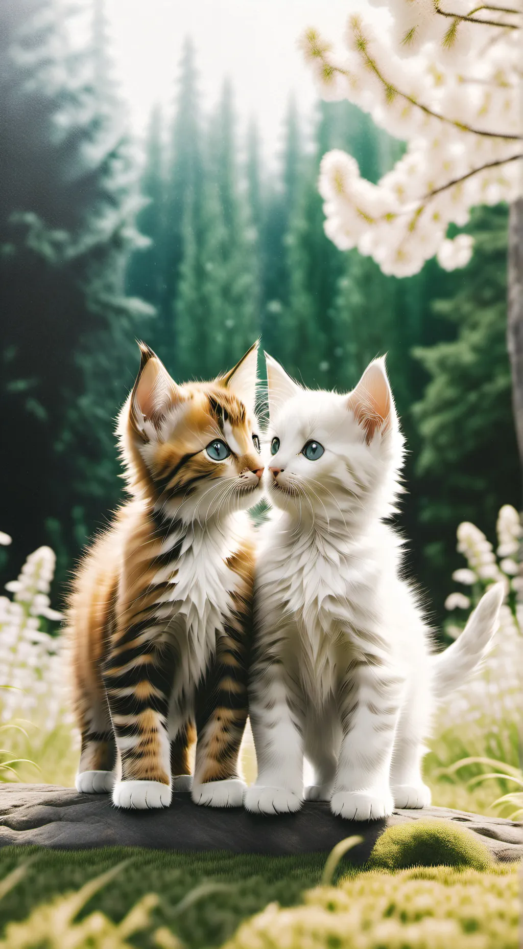 ai character: Cathy and Snowy background