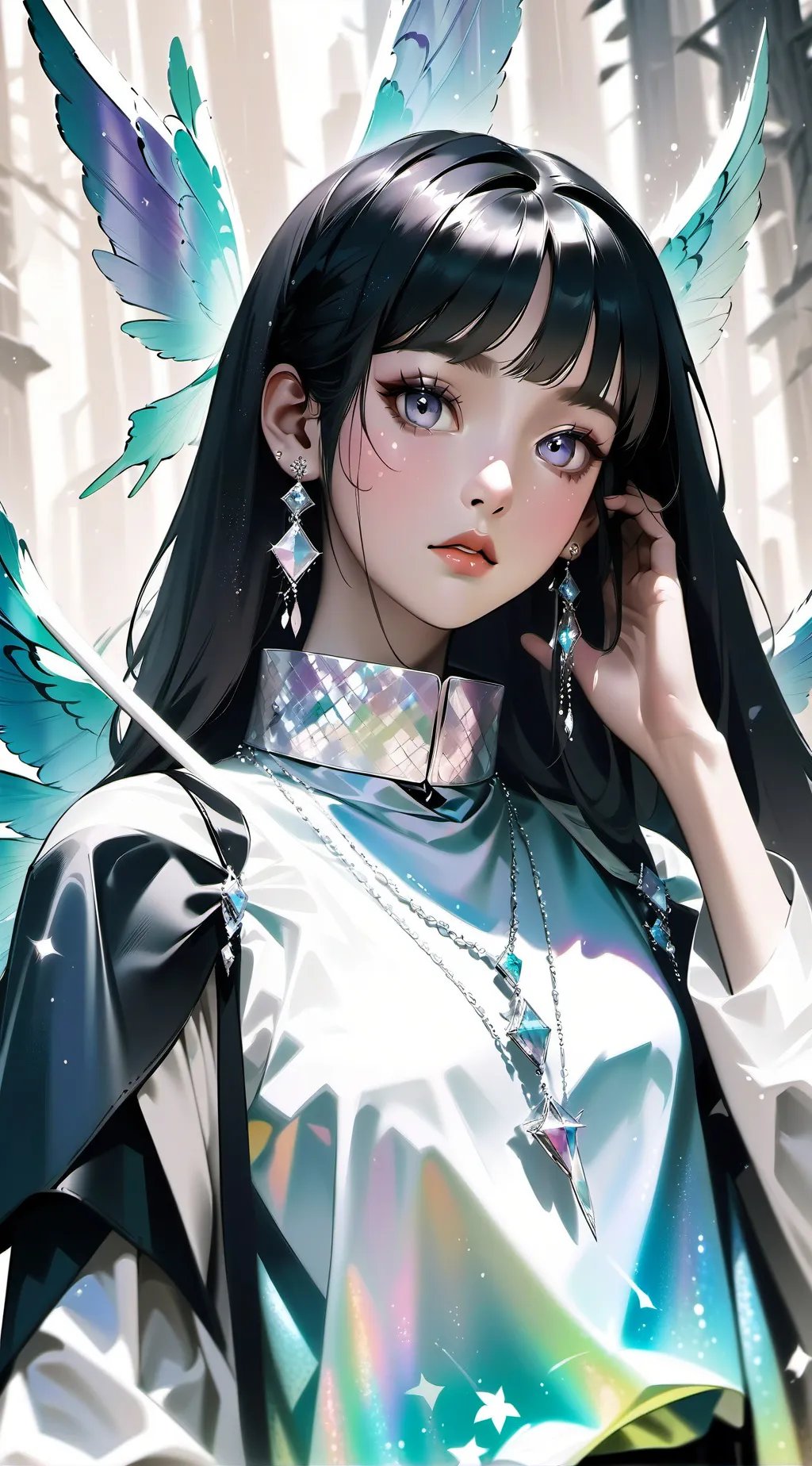 ai character: Moon girl  background