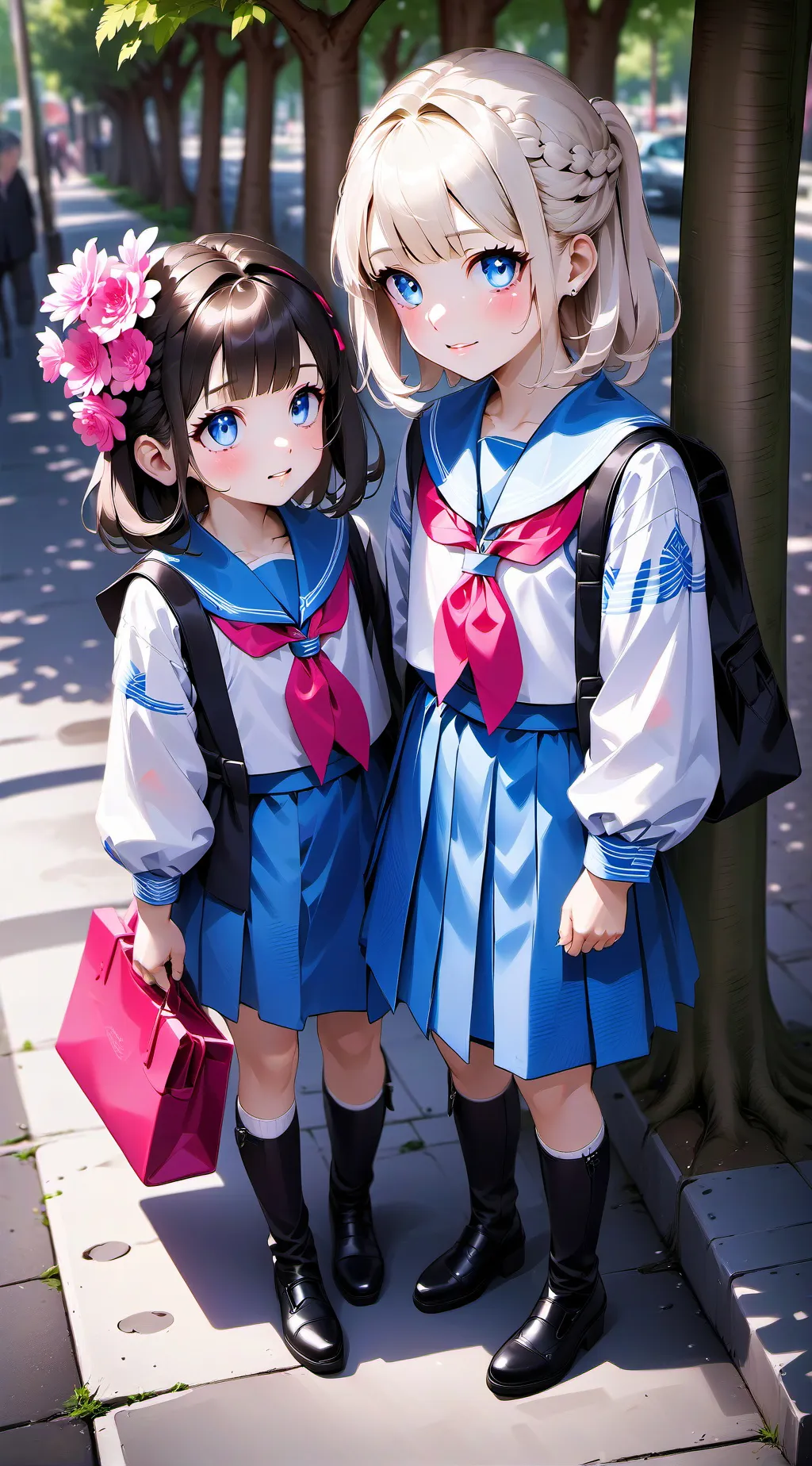 ai character: Raquel y Adriana  background