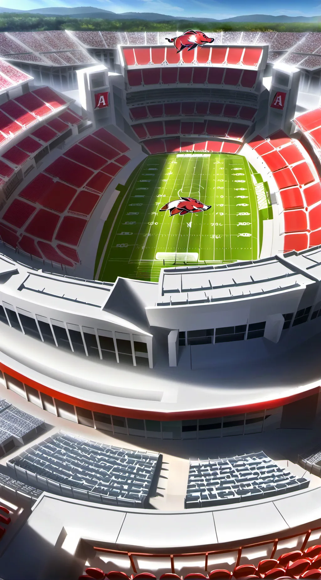ai character: Razorback Stadium background
