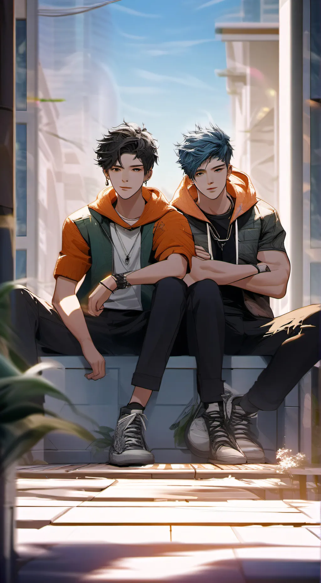 ai character: Mac and zac  background