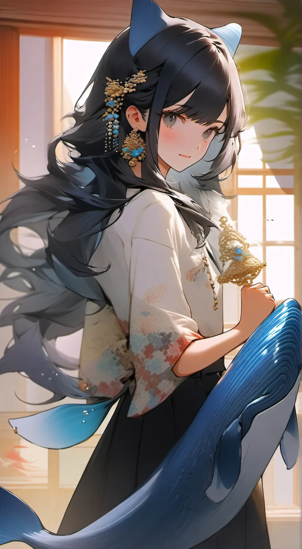 ai character: Whale Spirit Sister background