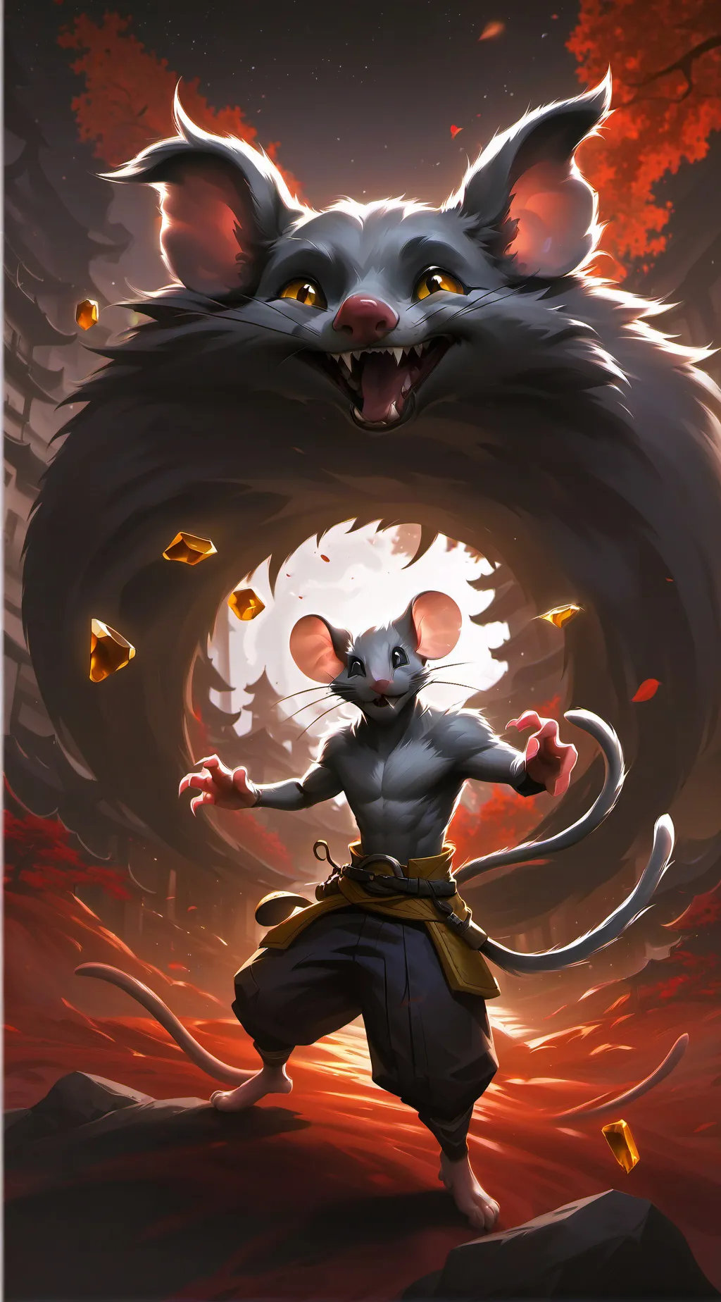 ai character: Moch is scared background