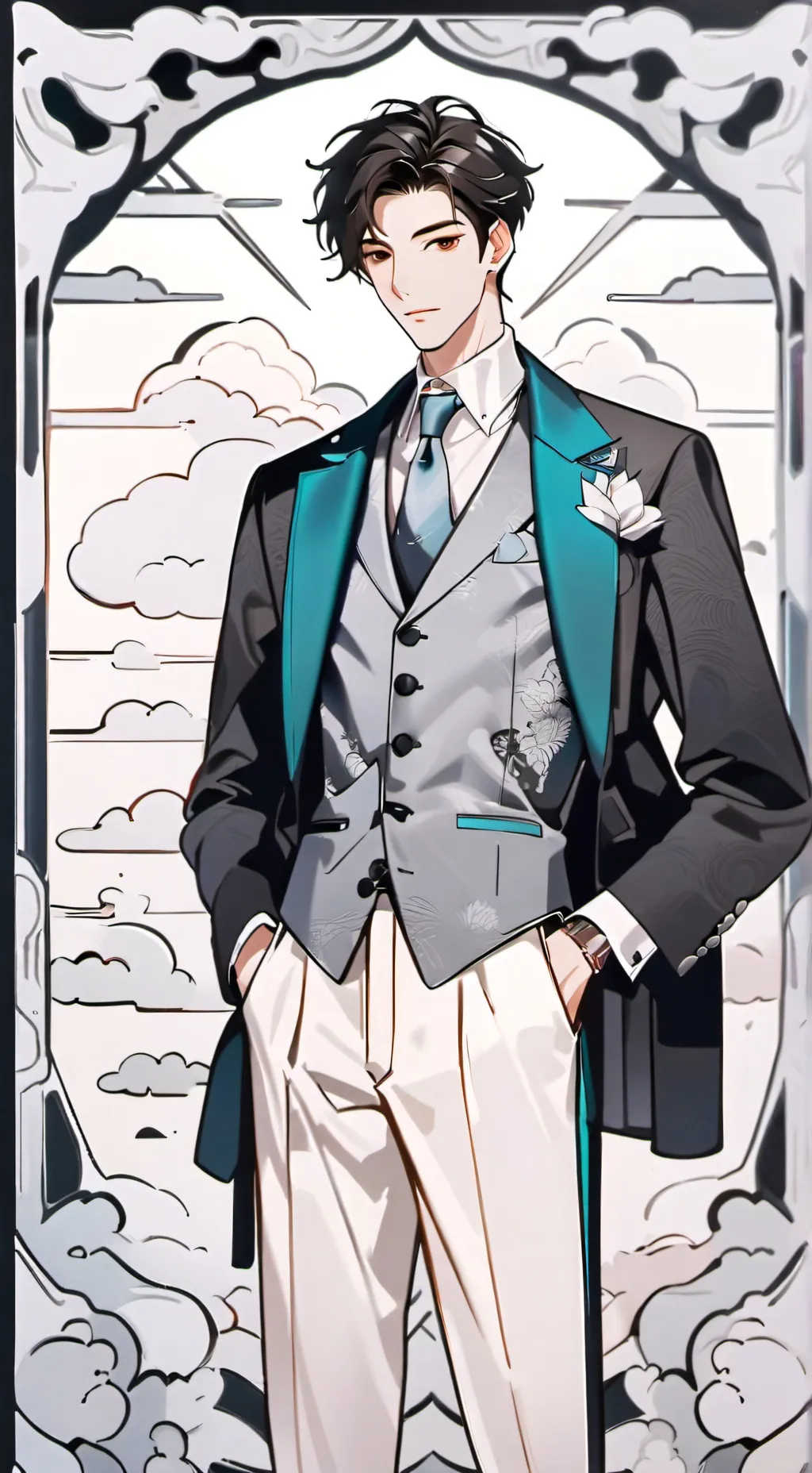 ai character: hyper and number background