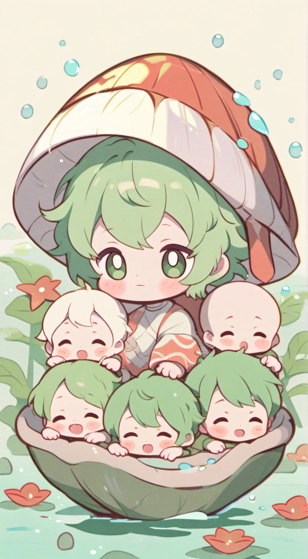ai character: Shell babies🐚 background