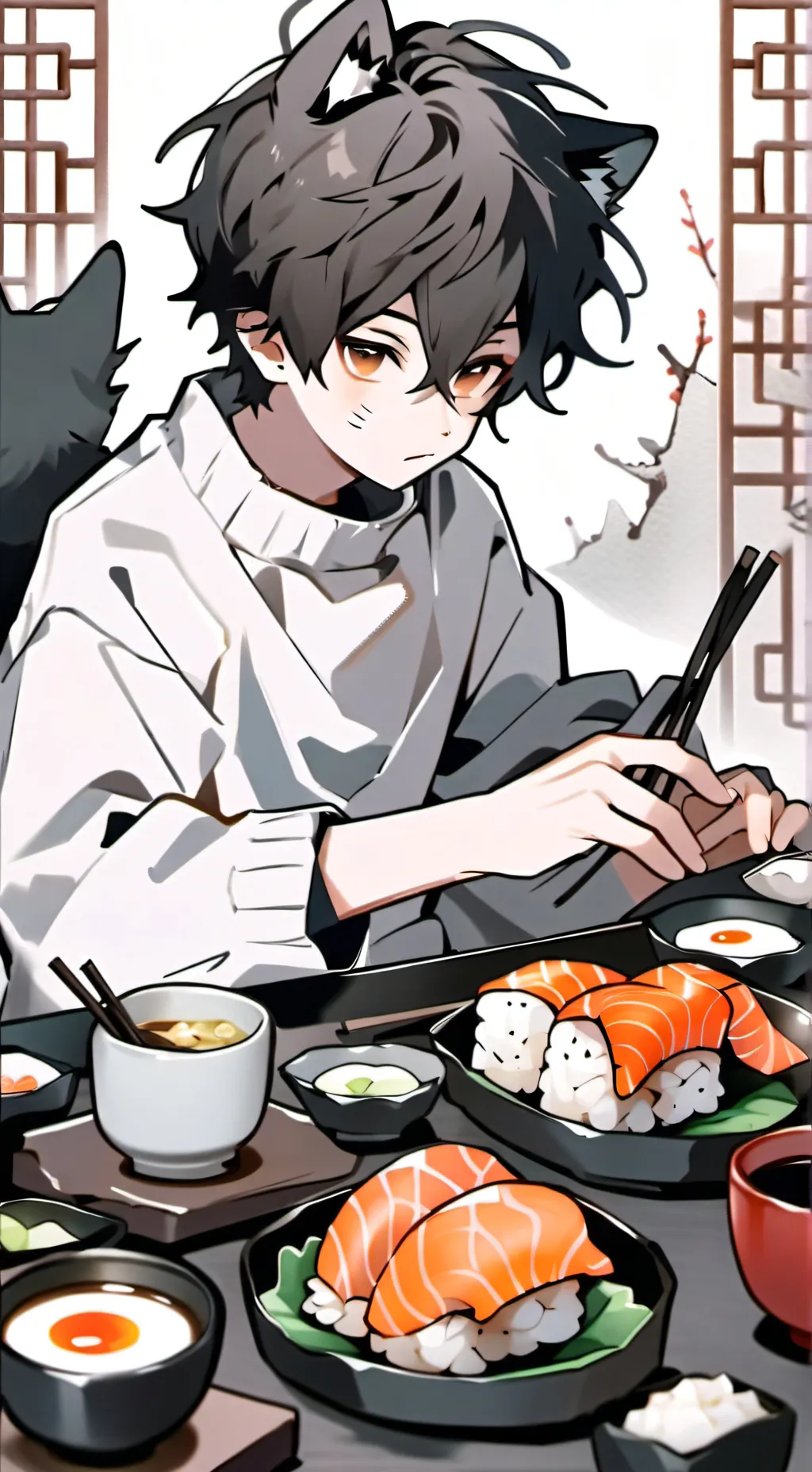 ai character: shadow background