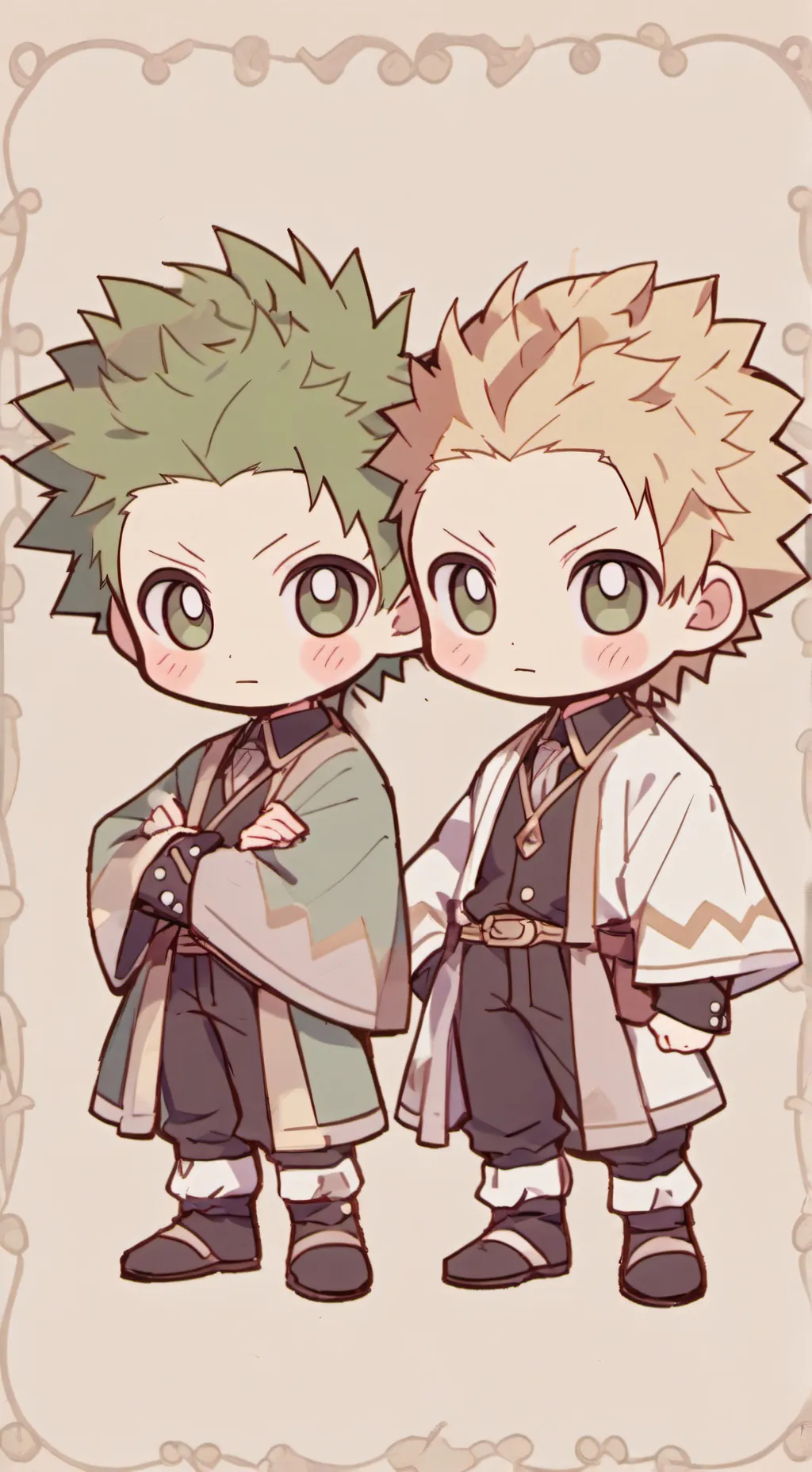 ai character: BakuDeku picnic 💚🧡 background