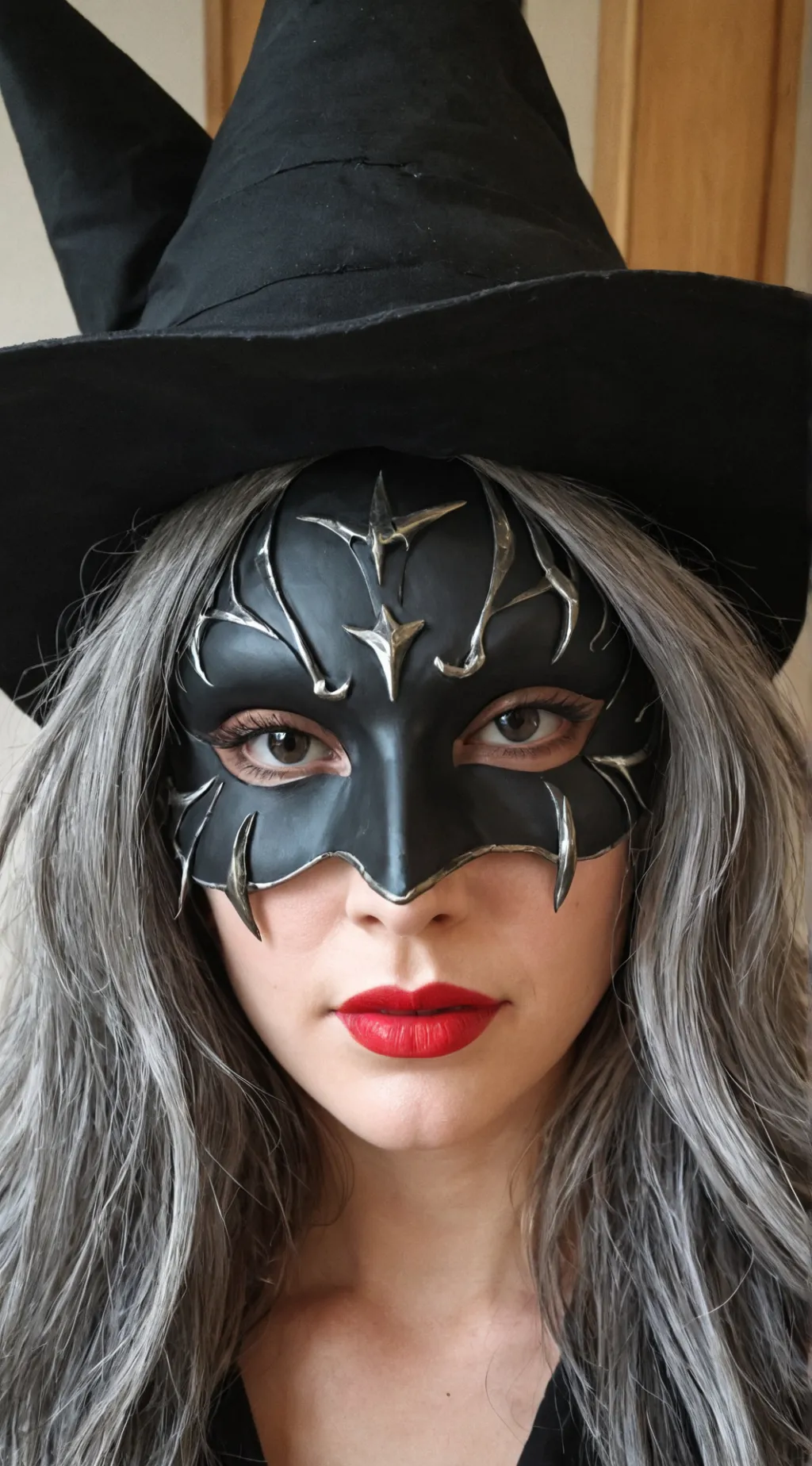 ai character: pretty witch mask background