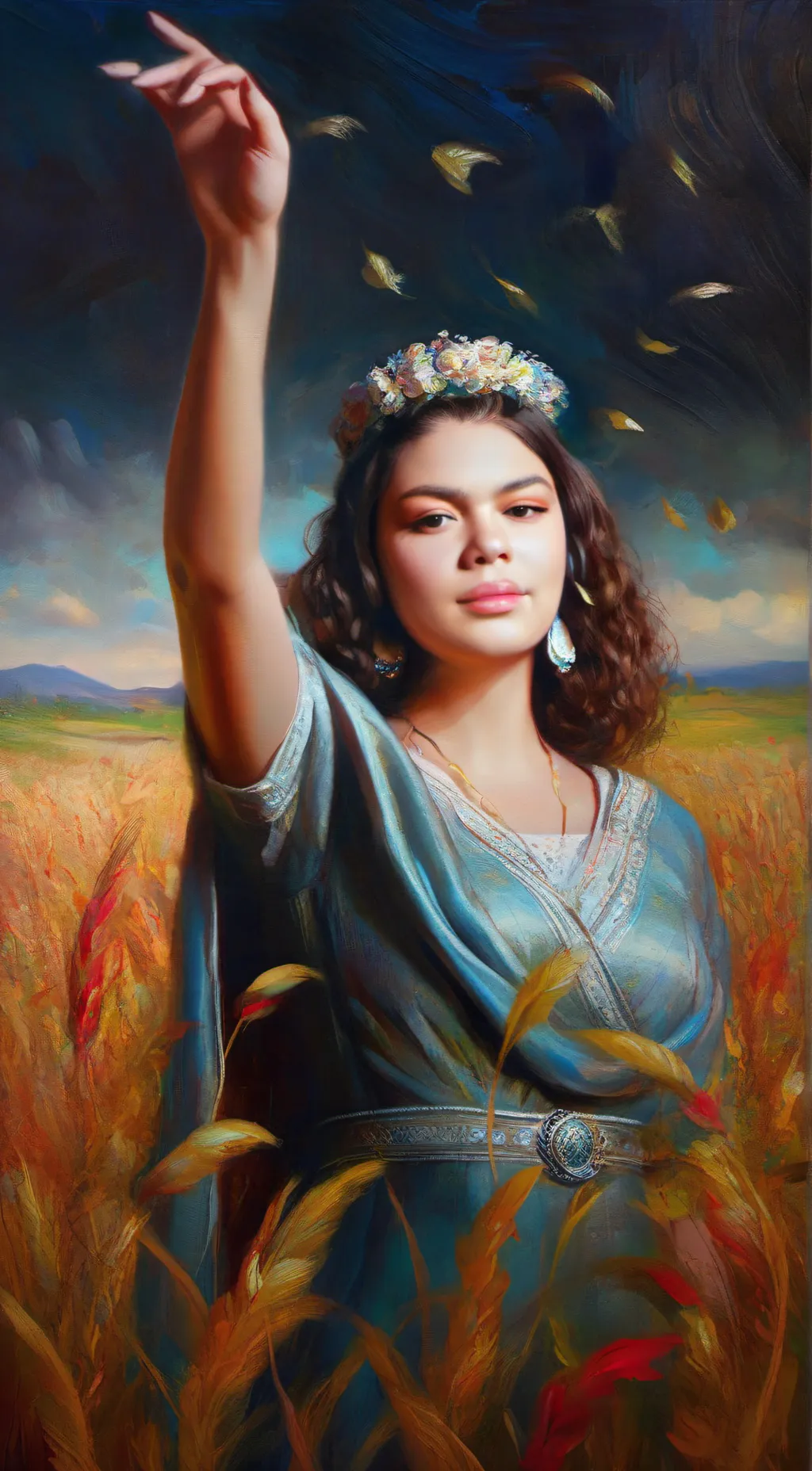 ai character: Emma Swan Snow background