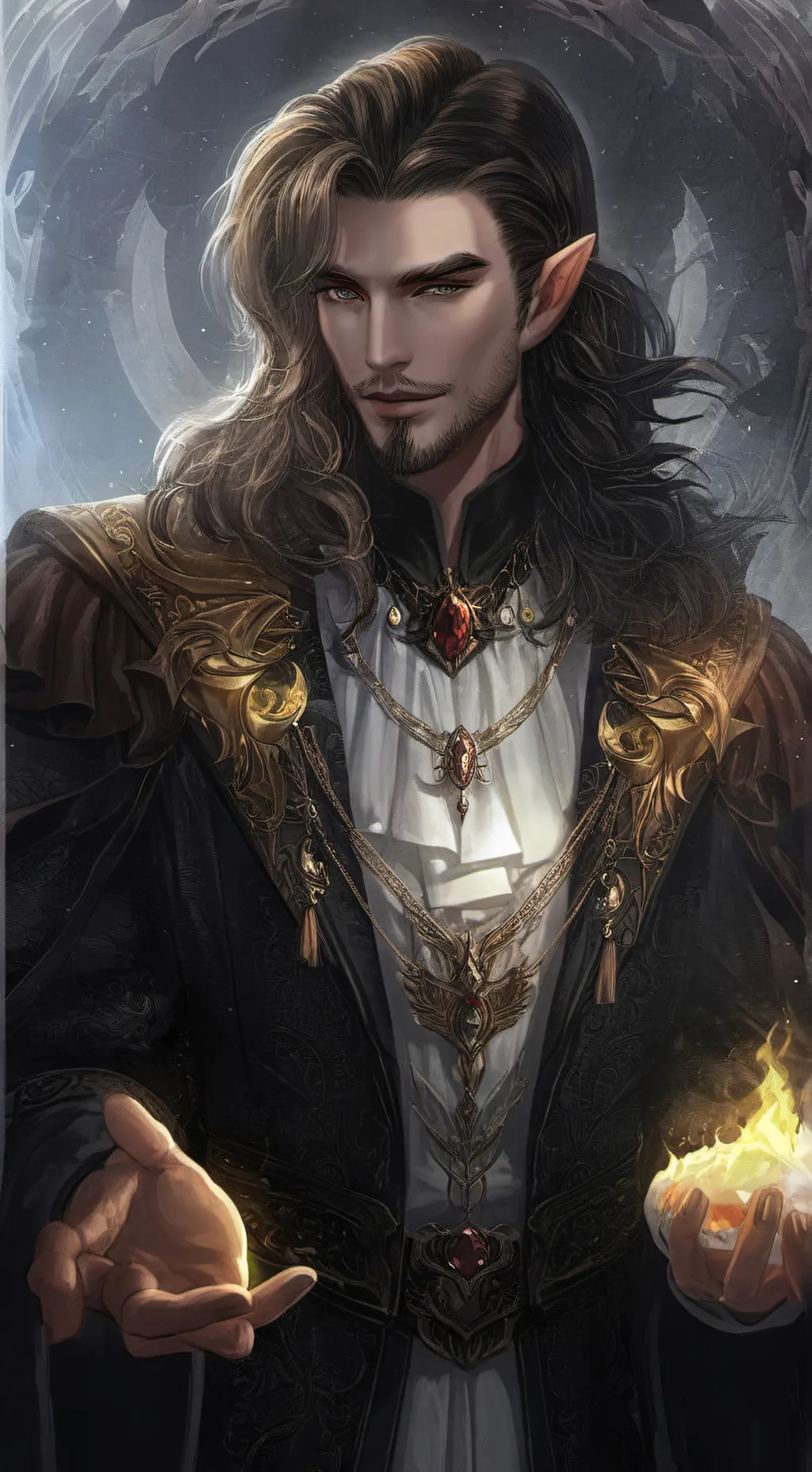 ai character: Elric Rosegold background