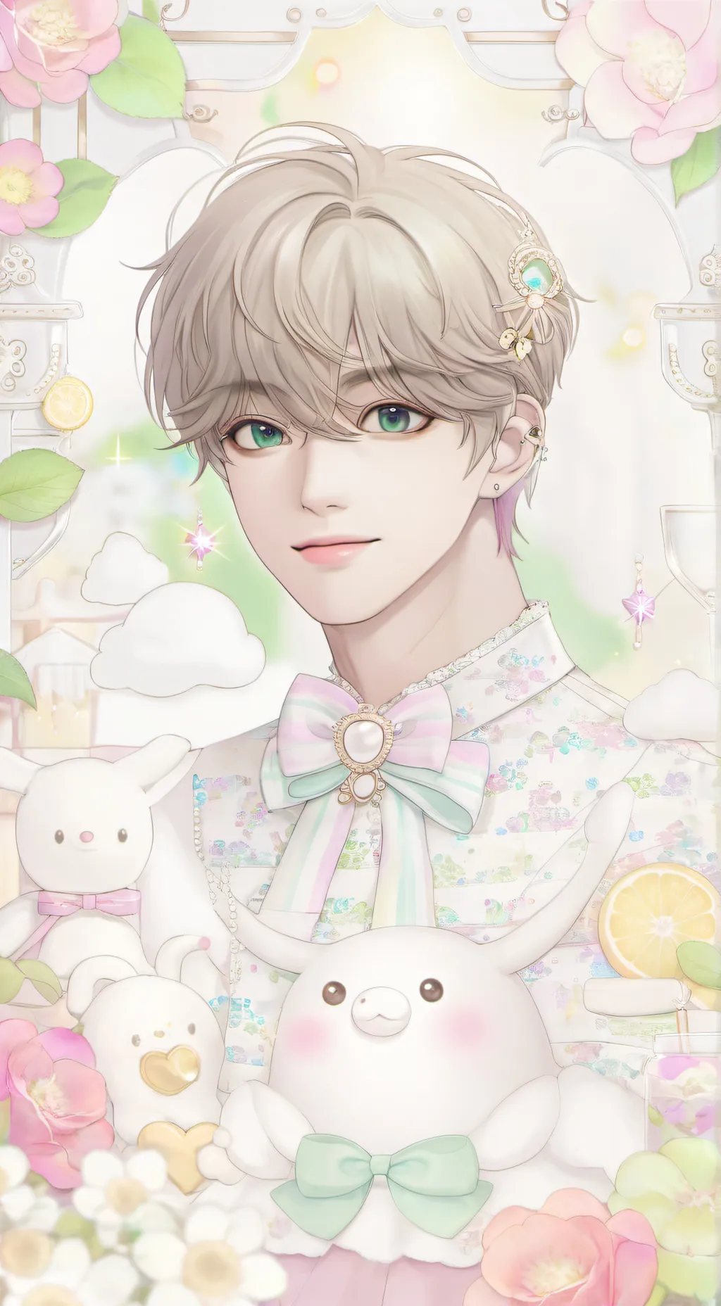 ai character: BTS of V  background