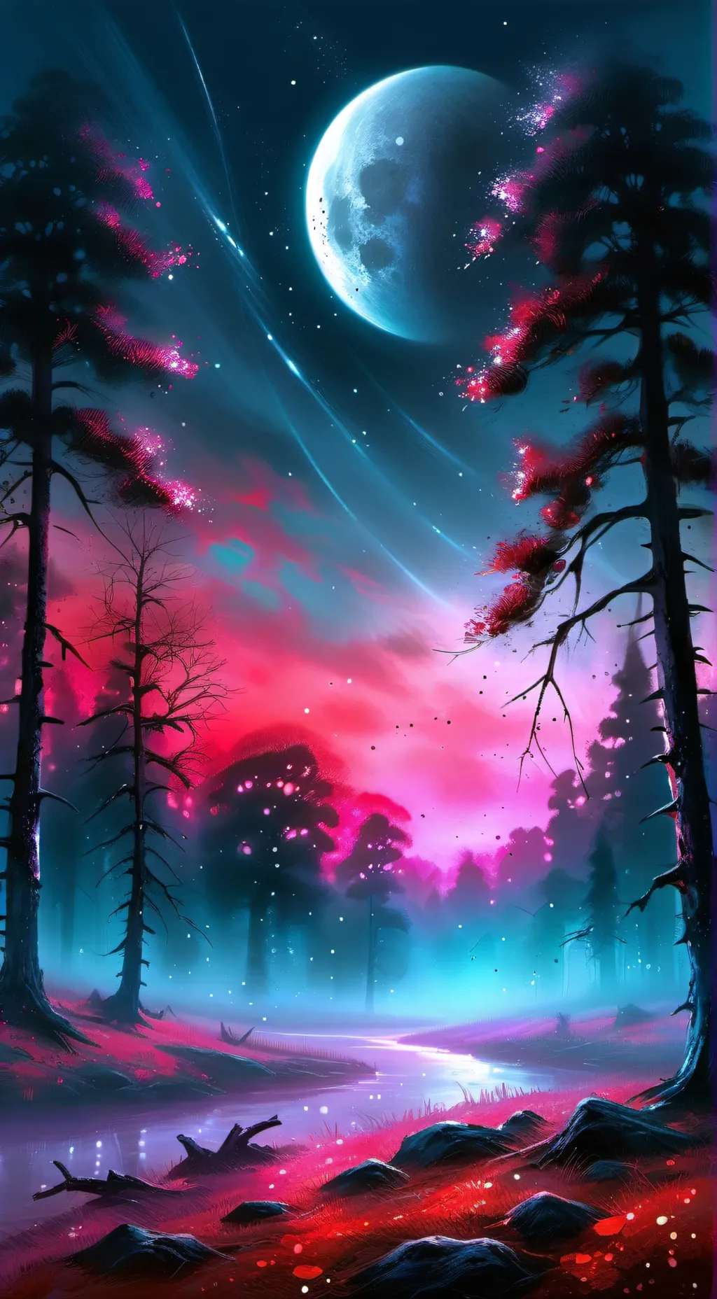 ai character: Blood moon background