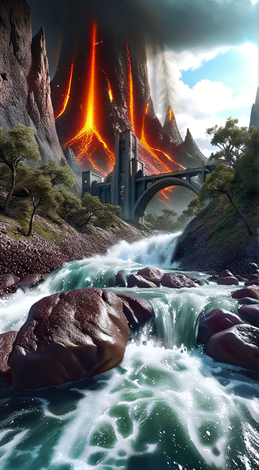 ai character: fruta magma background