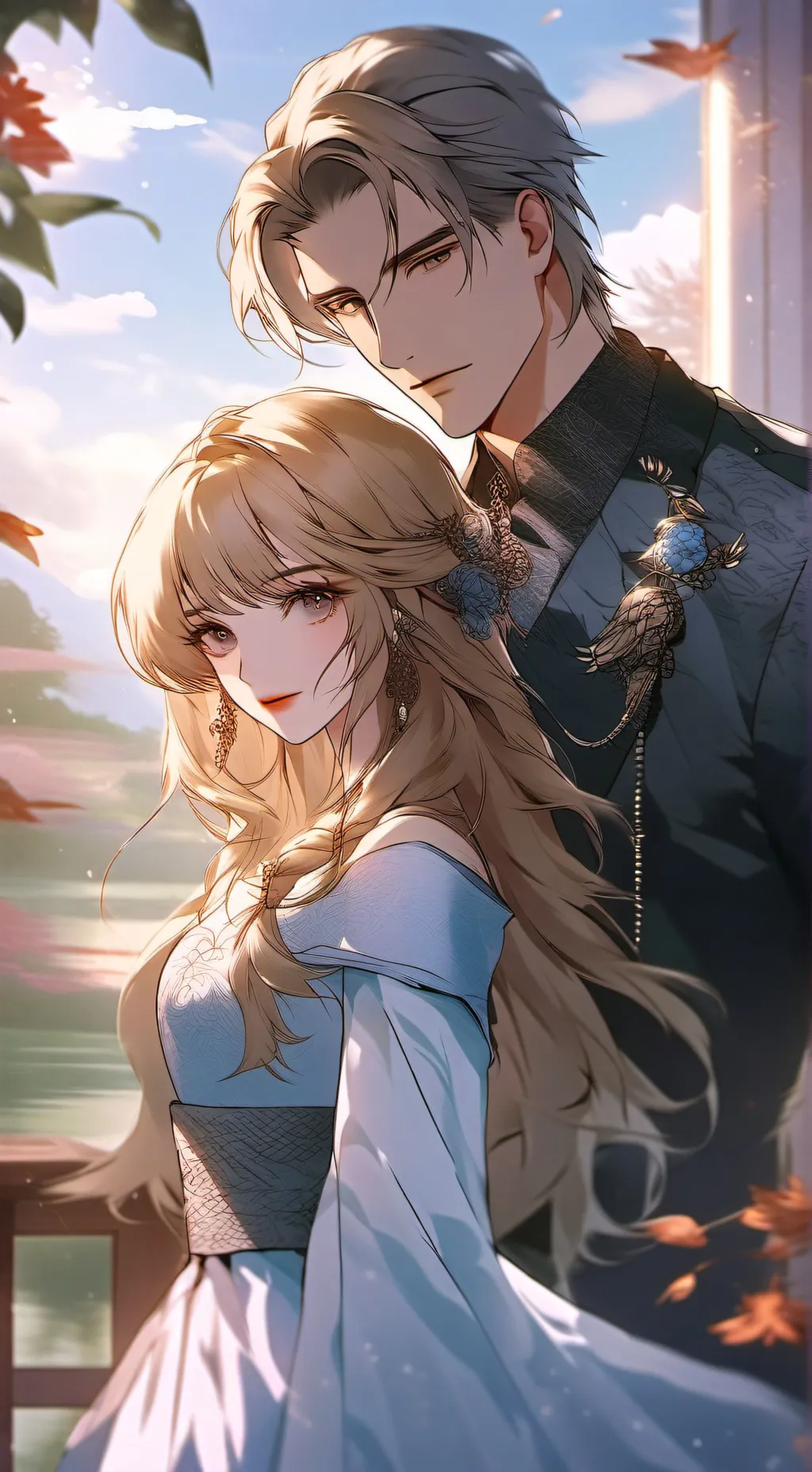 ai character: Liam and Athena  background