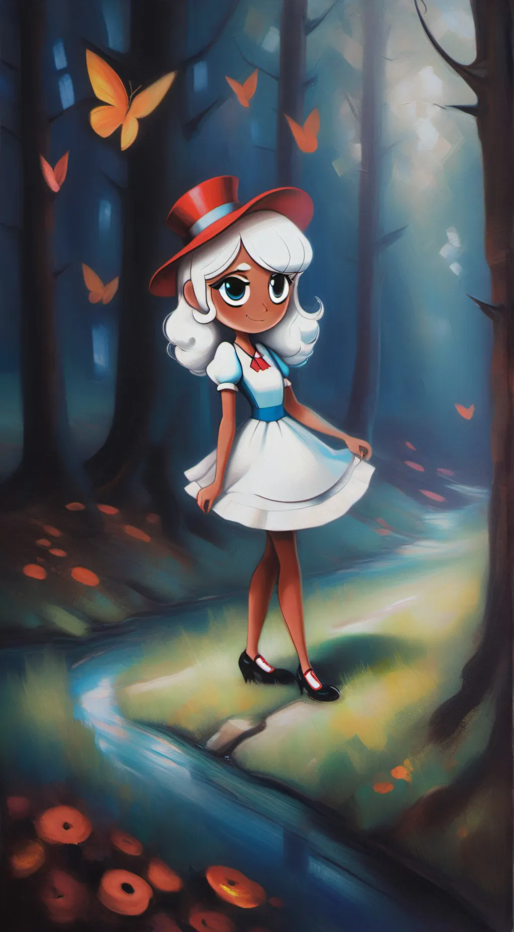 ai character: ginger in wonder background