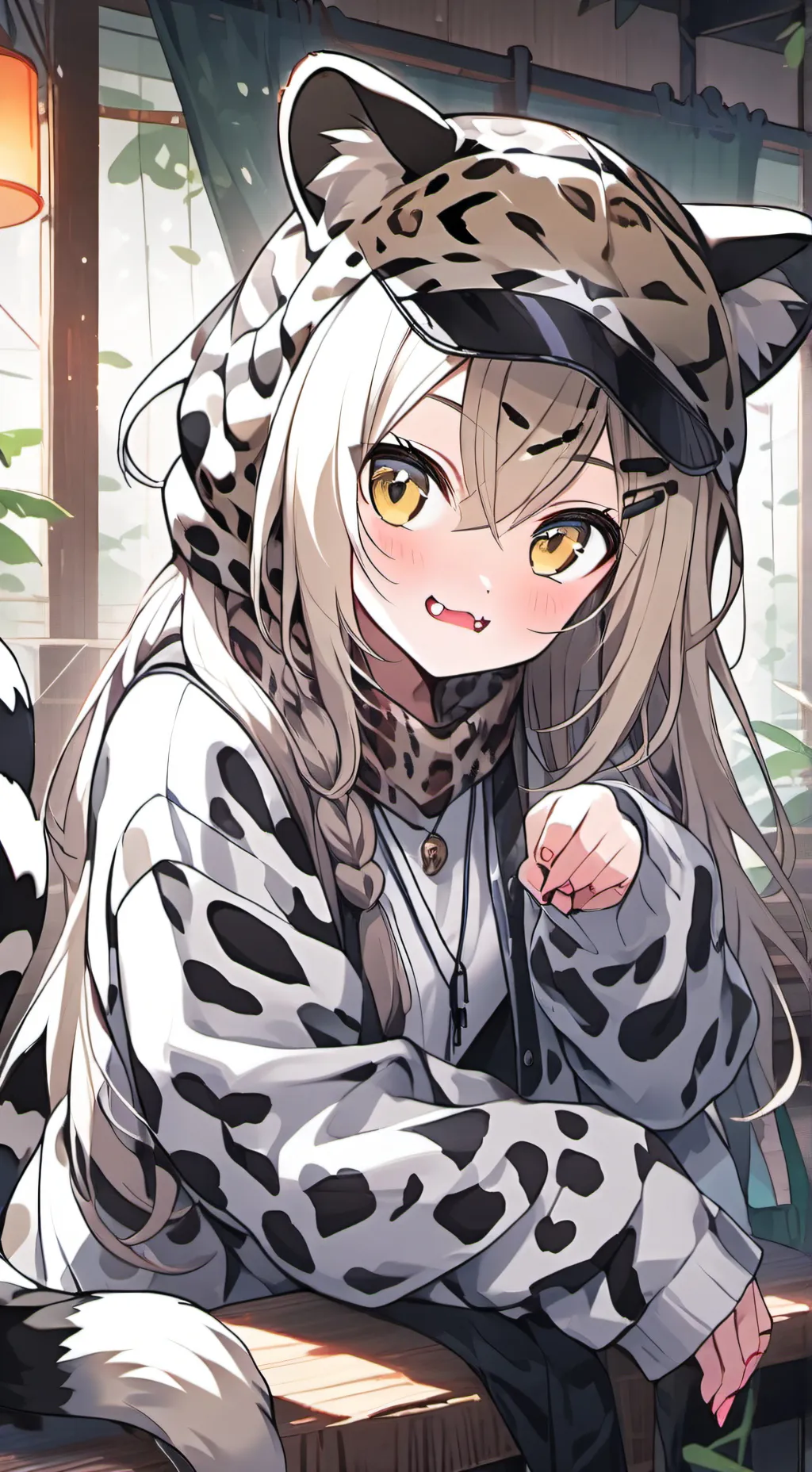 ai character: Amber the Leopard Furry background