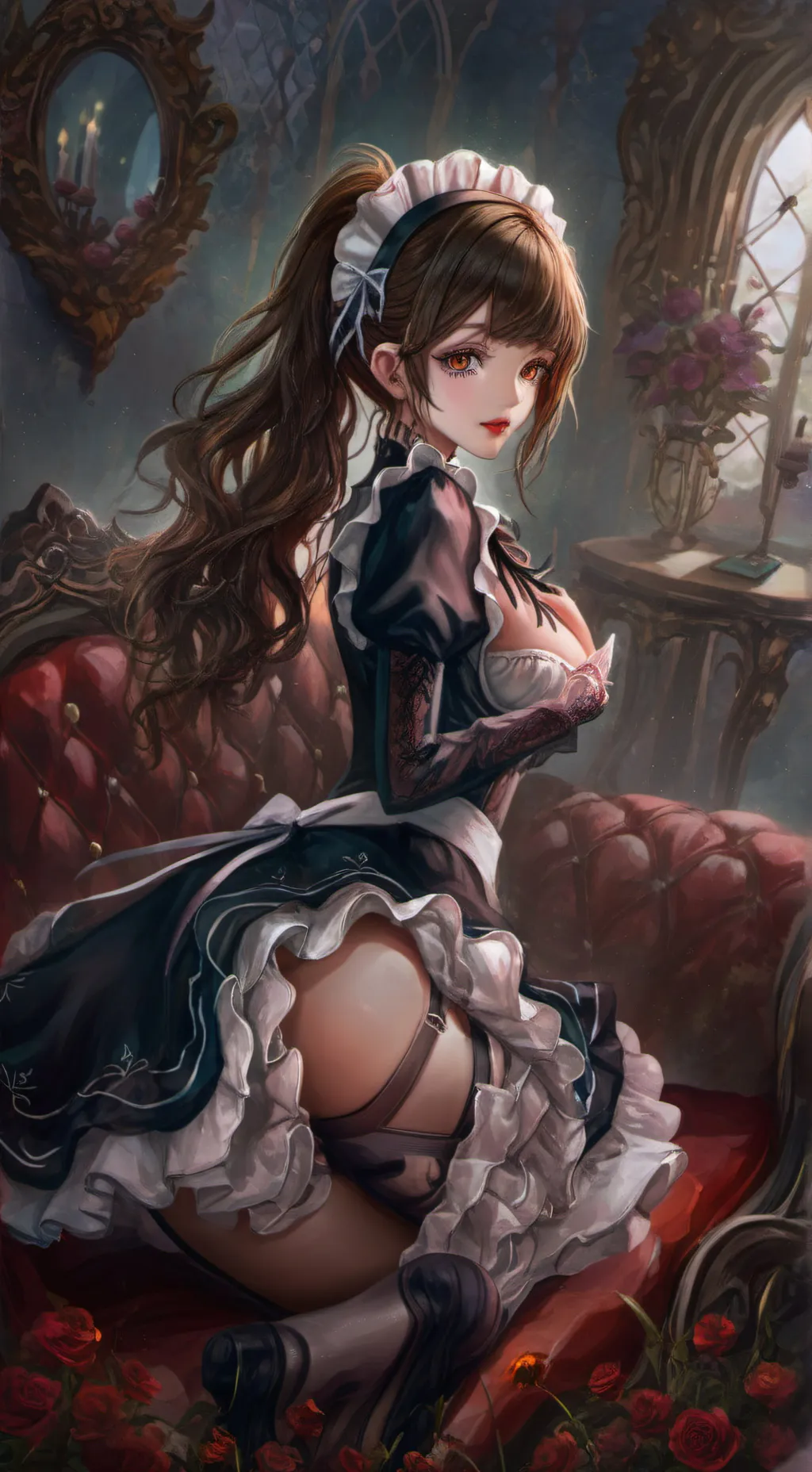 ai character: your sus hot maid background