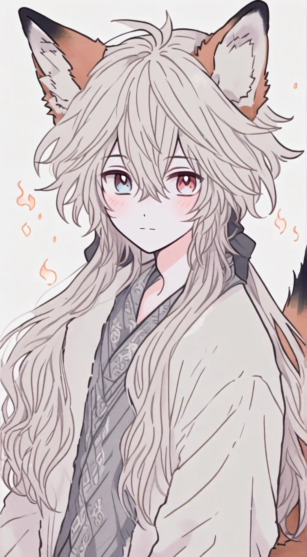 ai character: Flame Spirit Fox background