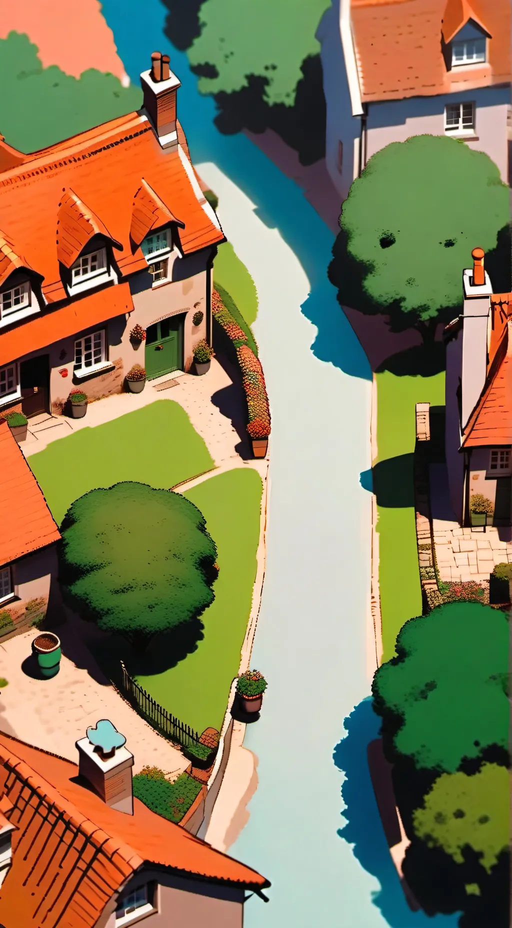 ai character: the UK roads  background