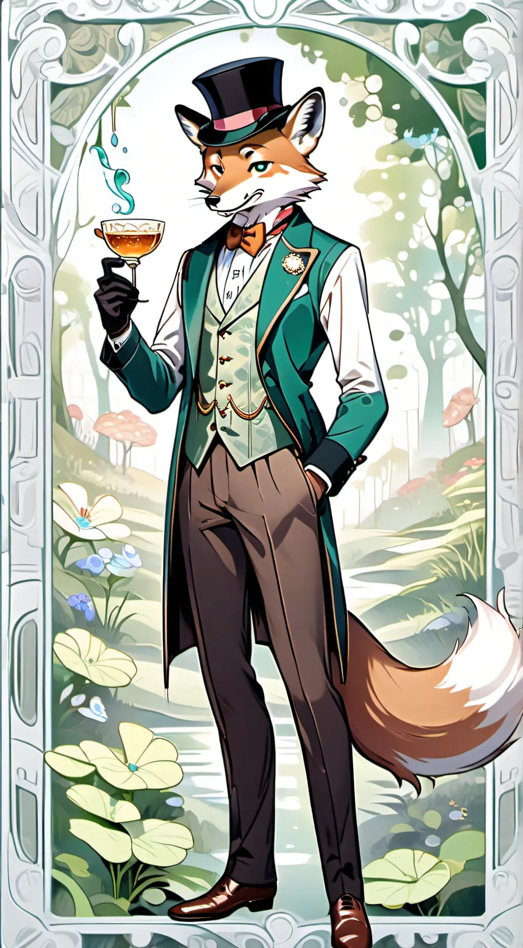 ai character: Dandys world but.  background