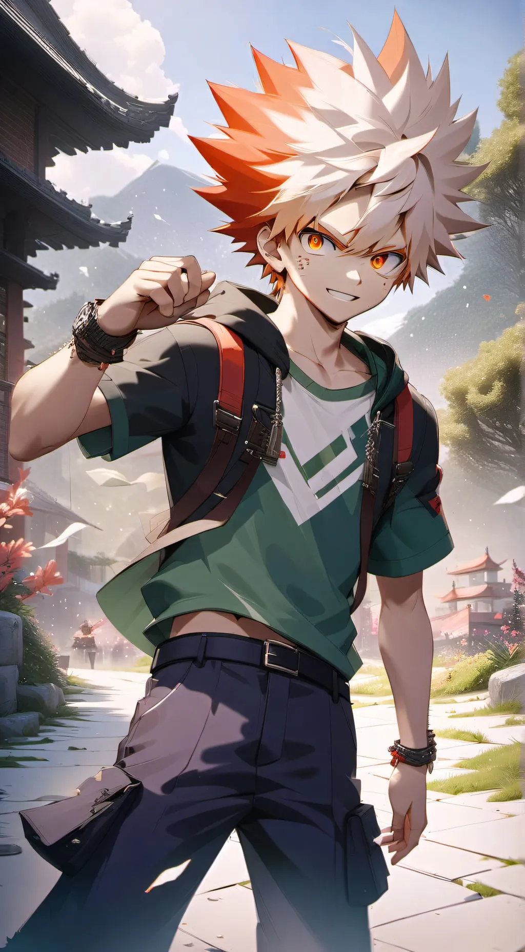 ai character: bakugo x t/n background