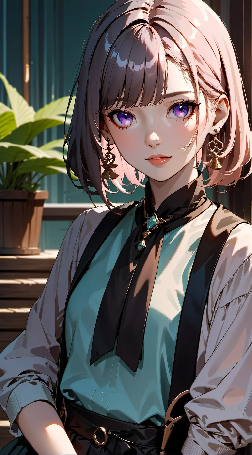 ai character: girl  background