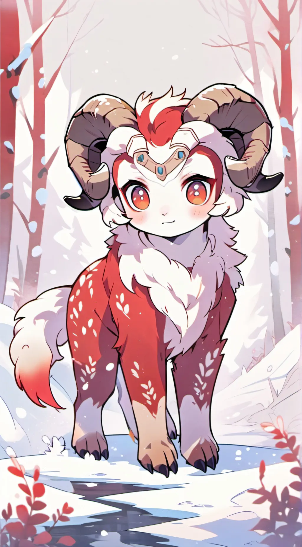 ai character: Deer,Owl,Ram background