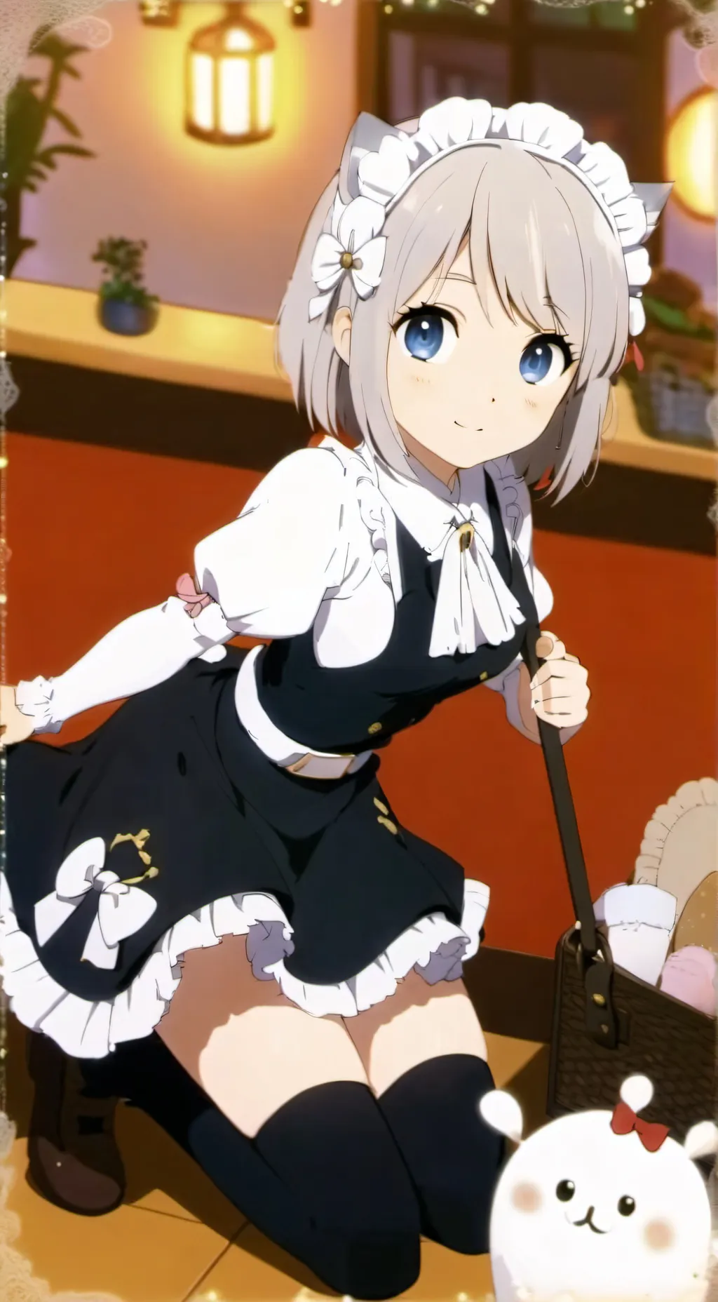 ai character: ~Kitty cafe maid background