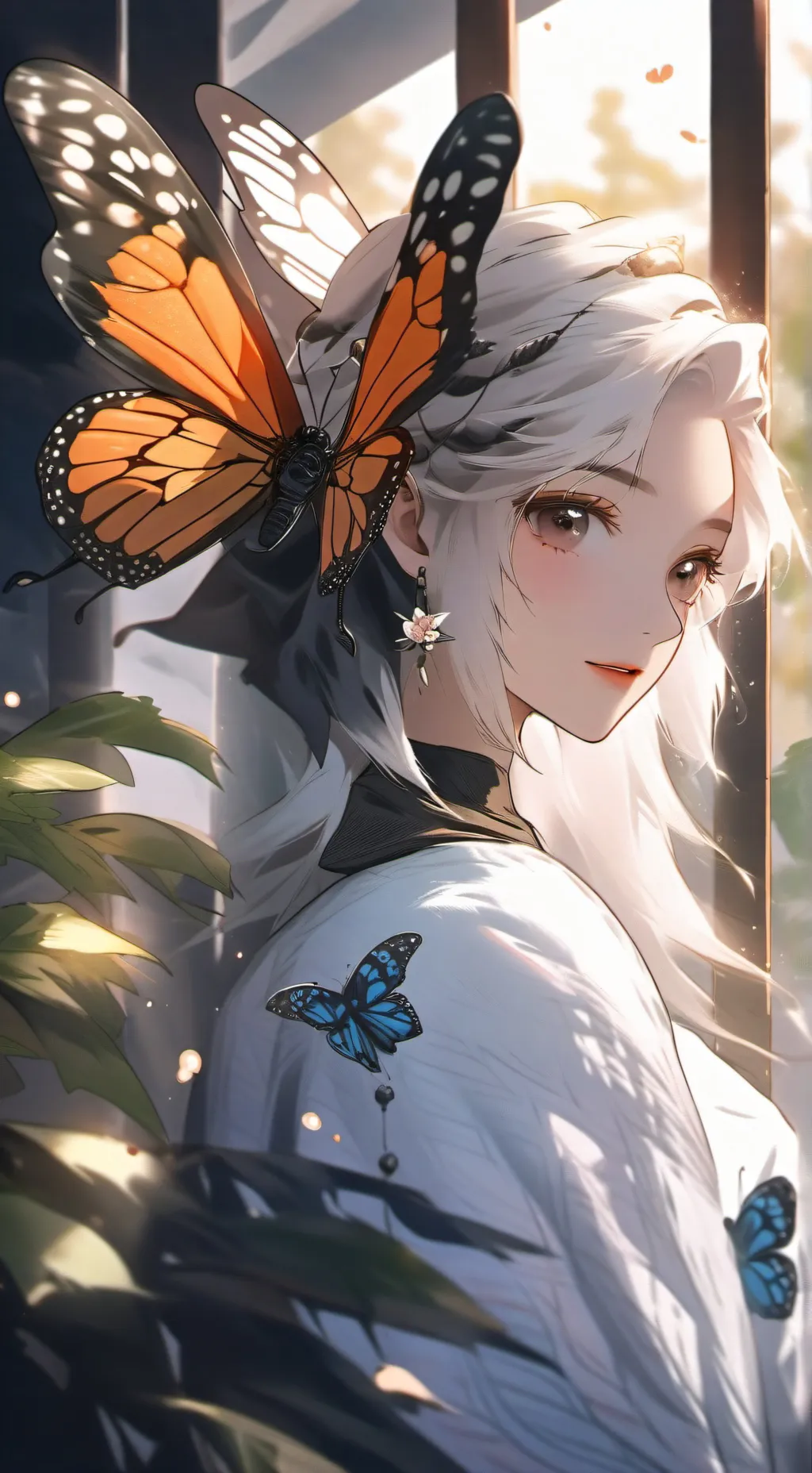 ai character: Monarch Butterfly Spirit background