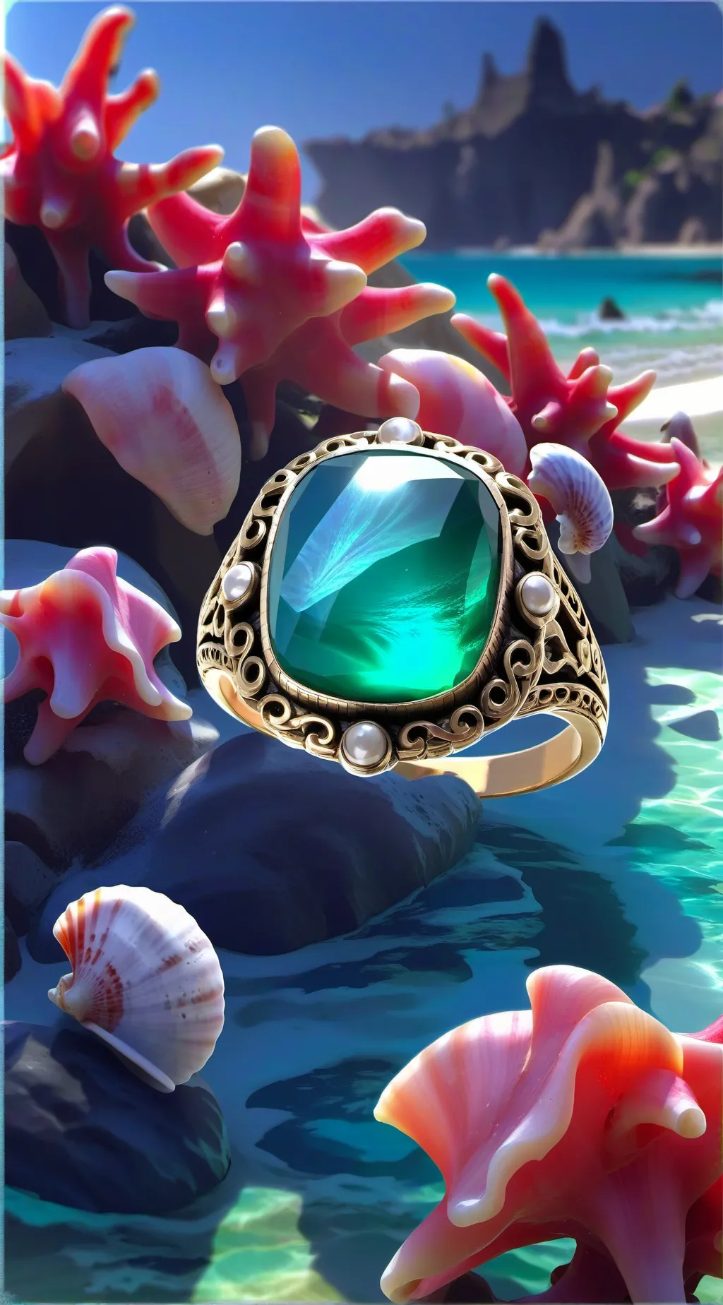 ai character: DW at the beach!⛱️ background