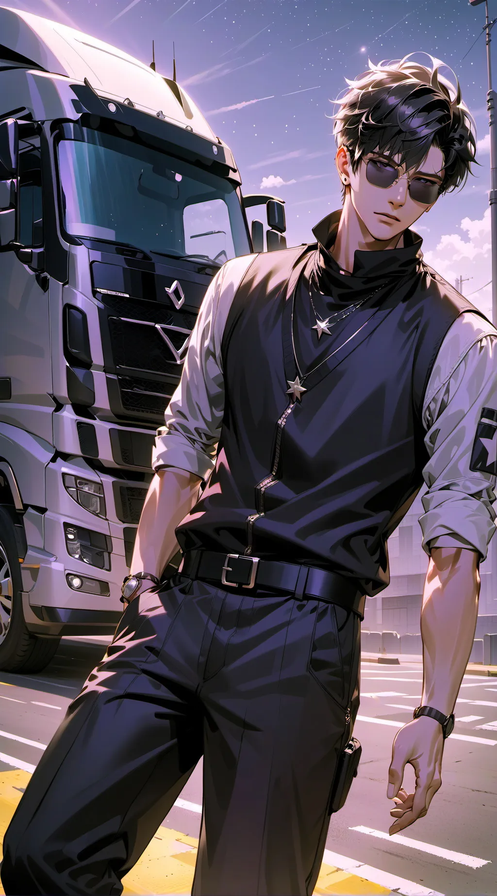 ai character: trucker background