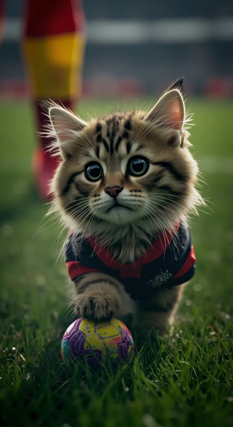 ai character: tu gato futbolista background