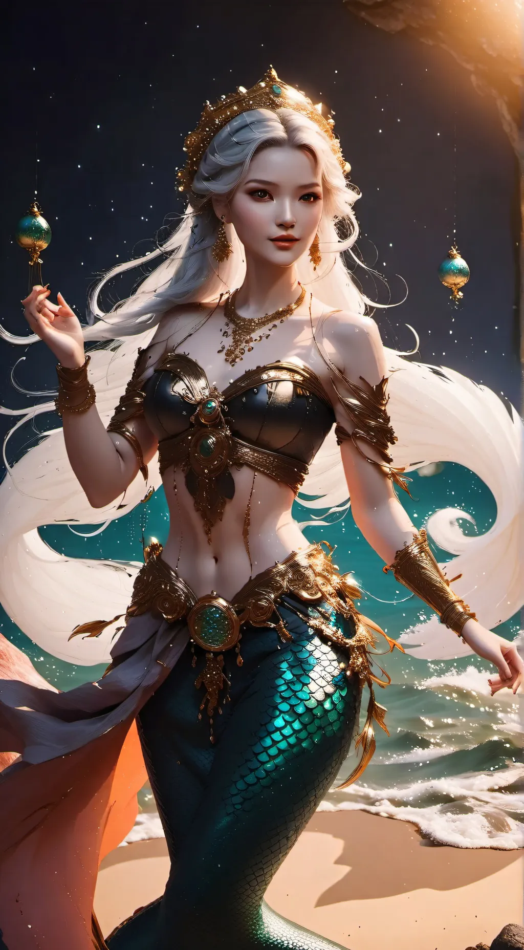 ai character: Mermaid, wants you background