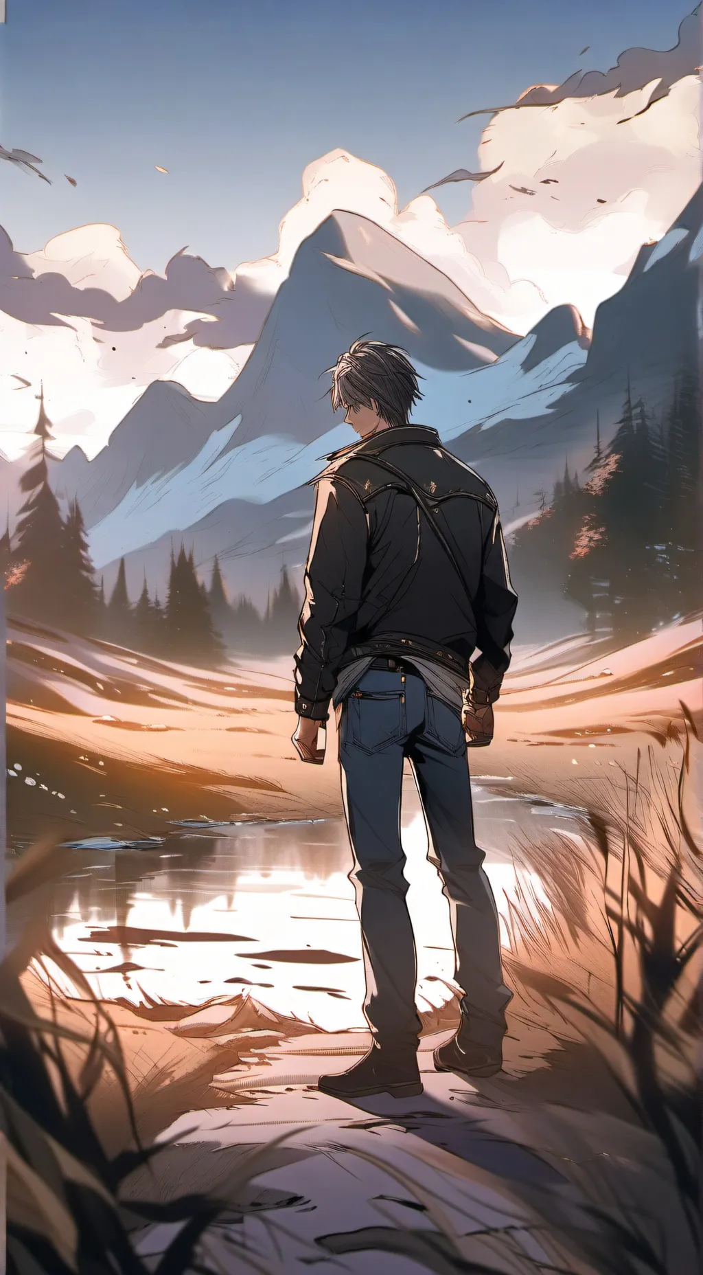 ai character: Orange x Gray/Grey background