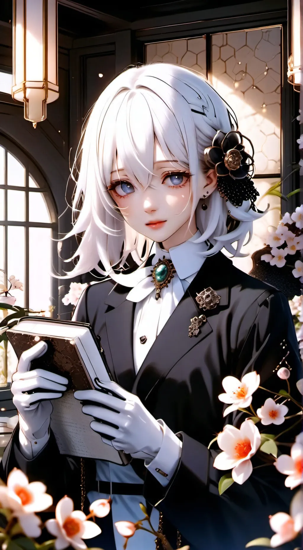 ai character: Lavender background