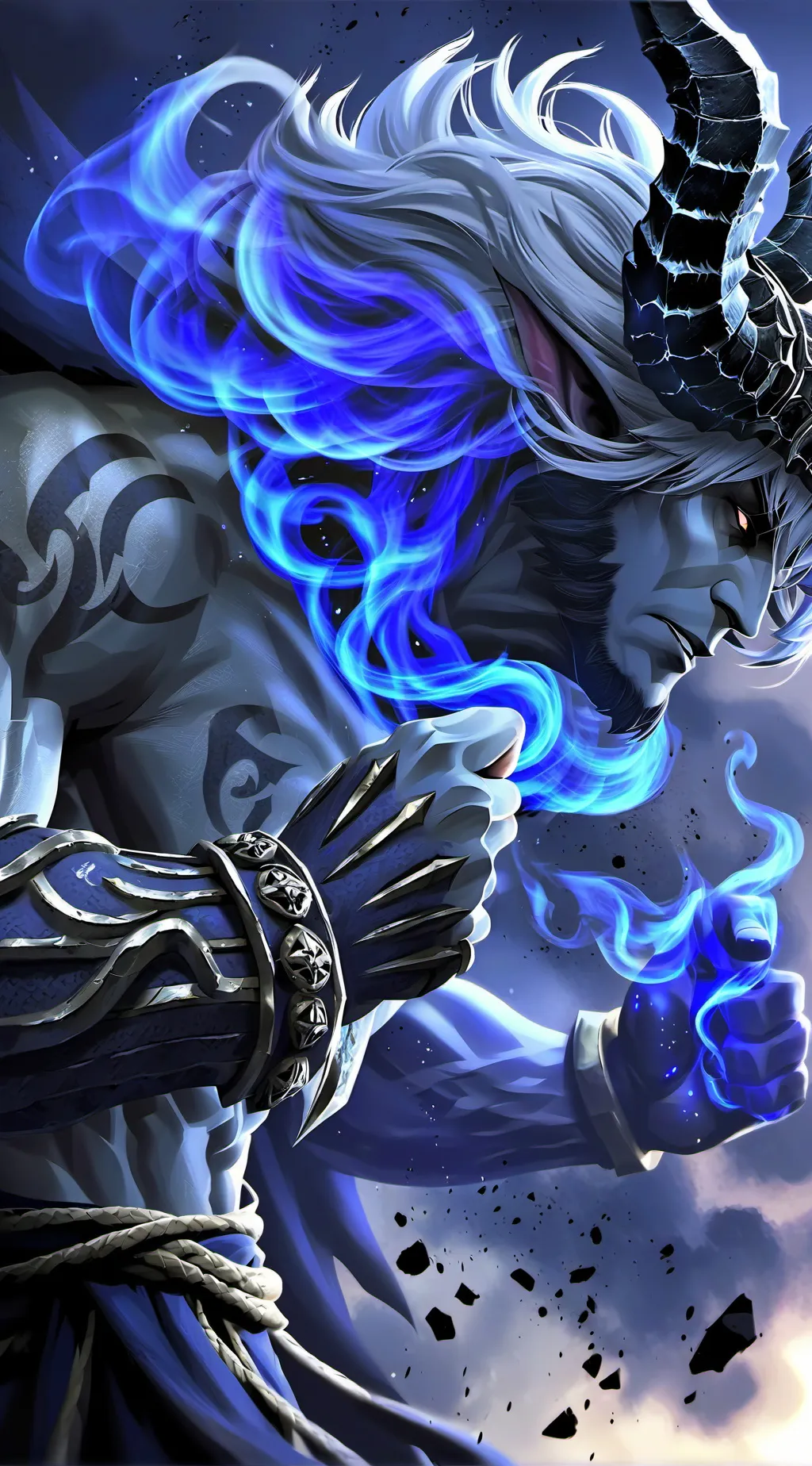 ai character: Floral Dark Demon background