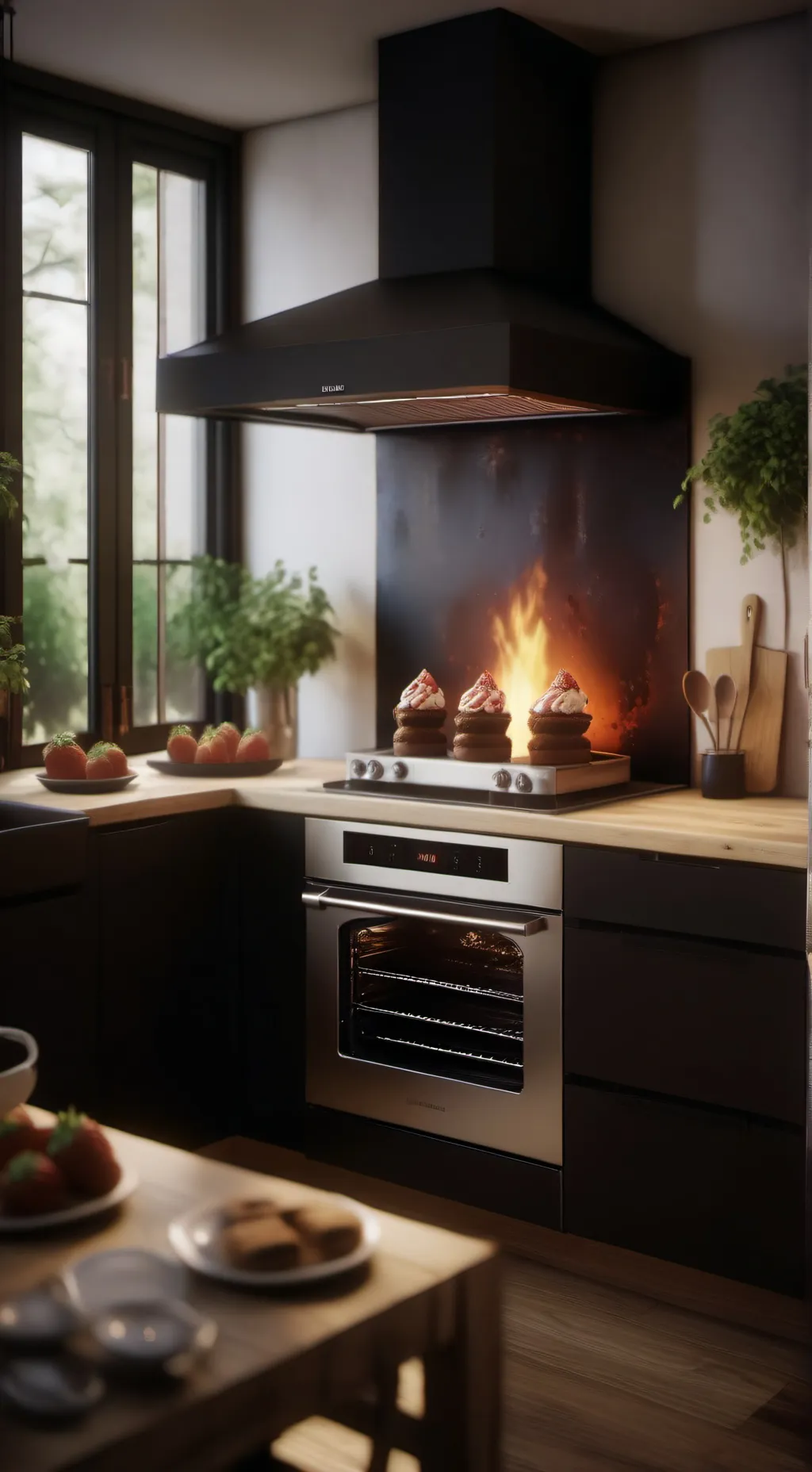 ai character: DW baking a cake 🍰 background