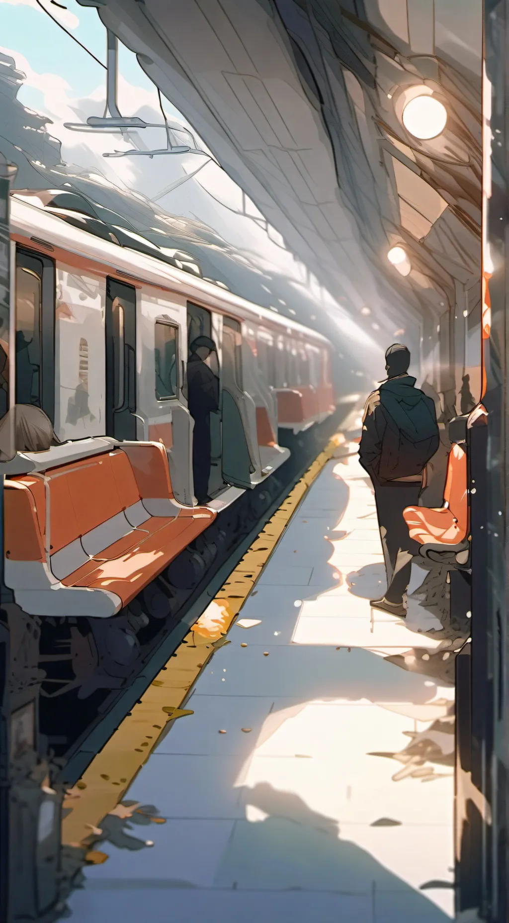 ai character: The train background