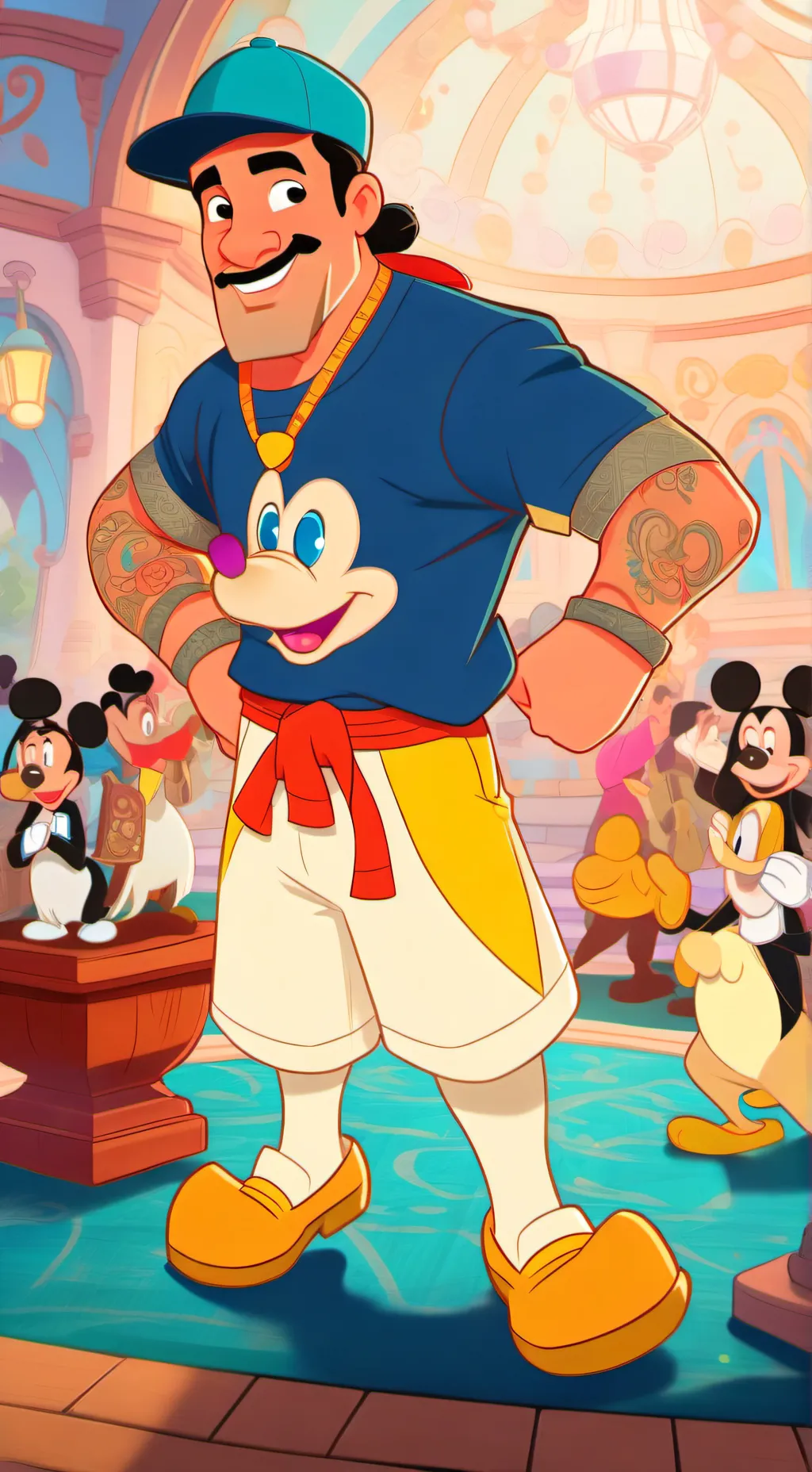 ai character: Dandys world au background