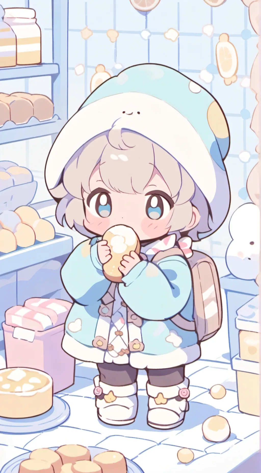 ai character: mochi  background