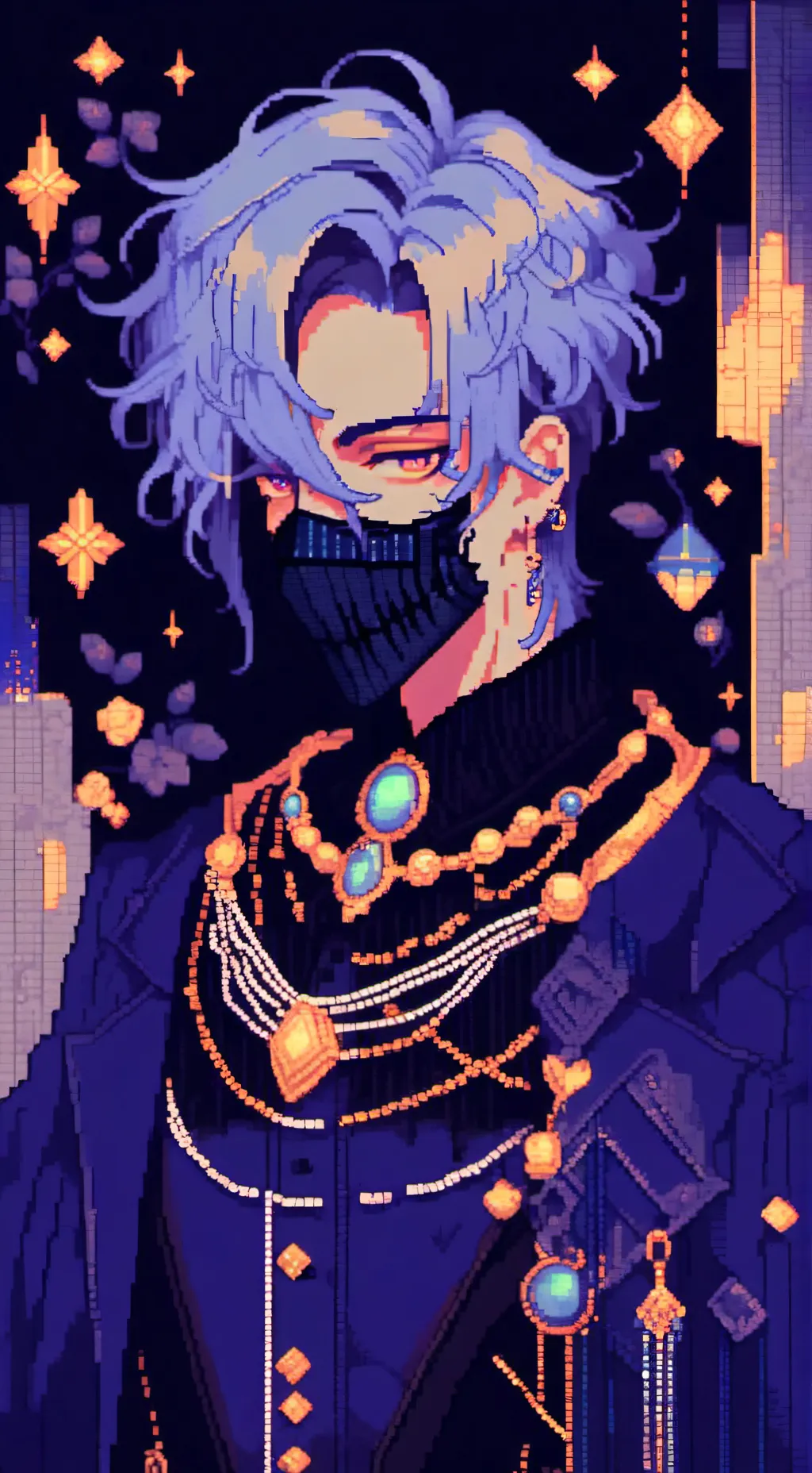 ai character: °•☆○ Lunar☆•° background