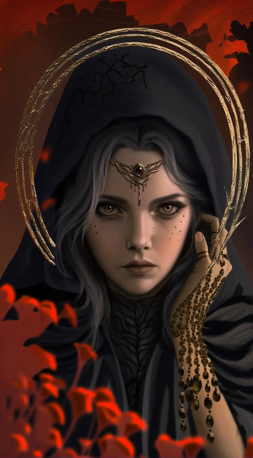 ai character: Rainbow corrupted background