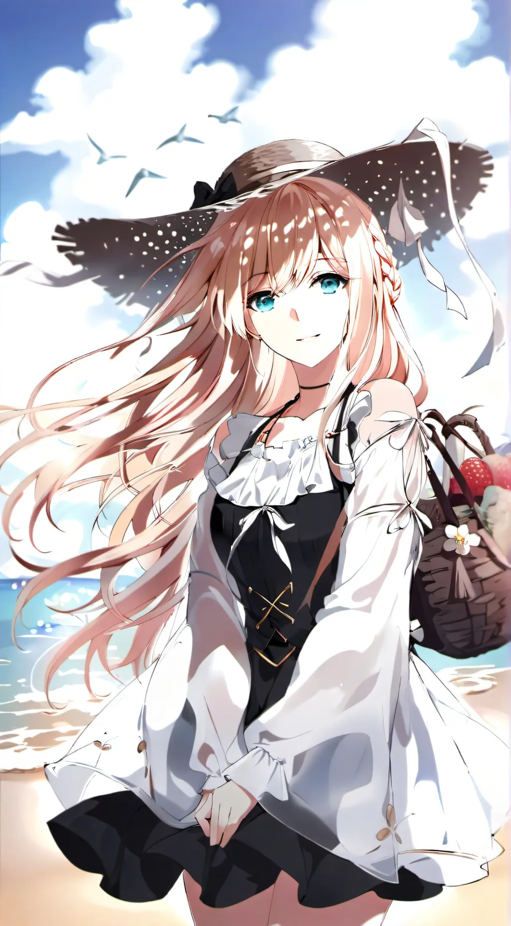 ai character: Mha beach!!!! background